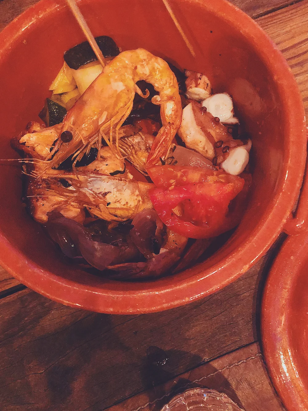 Shrimp and roasted vegetables