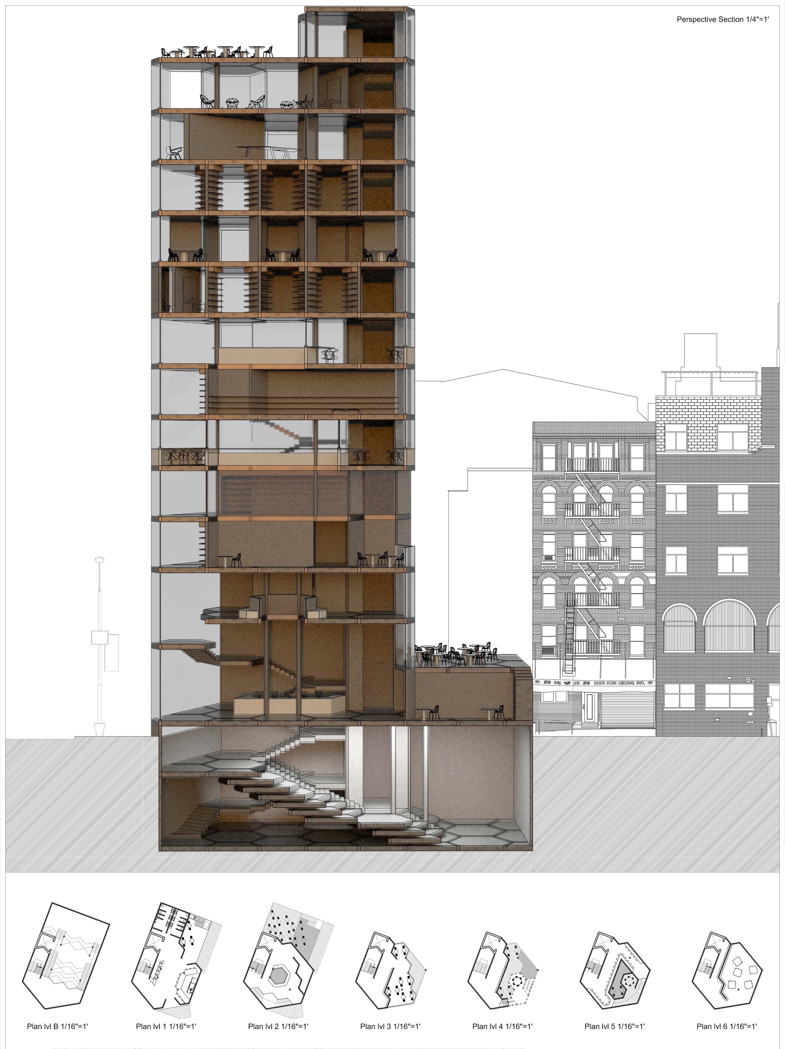 Full Building Sectional Render