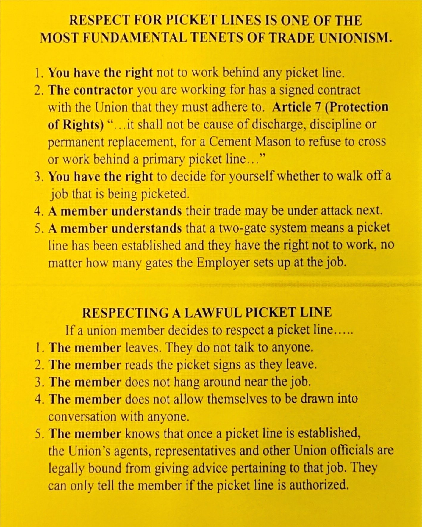 FAQ's for Picket Lines. Questions? Contact the hall. 206.441.9386