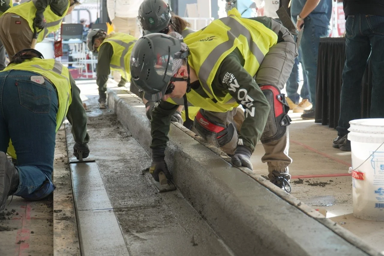 What an awesome first official day at World of Concrete! 

Kicked things off at the OPCMIA Steel Edge Women booth where the team poured and finished curb like absolute pros&mdash;showing the concrete who was boss from the start. 

Over at the Apprent
