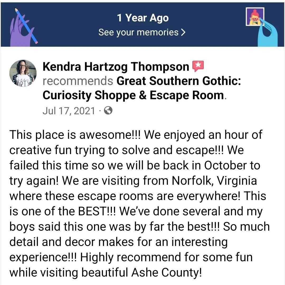 Memory from last year. 🥰 Madame Bellchere's Haunted Parlor was an awesome theme! People loved it! The next one will be even better. The theme is &quot;Great Southern Gothic: Tourist Trap&quot;. It is re-opening in October and it will be open year ro