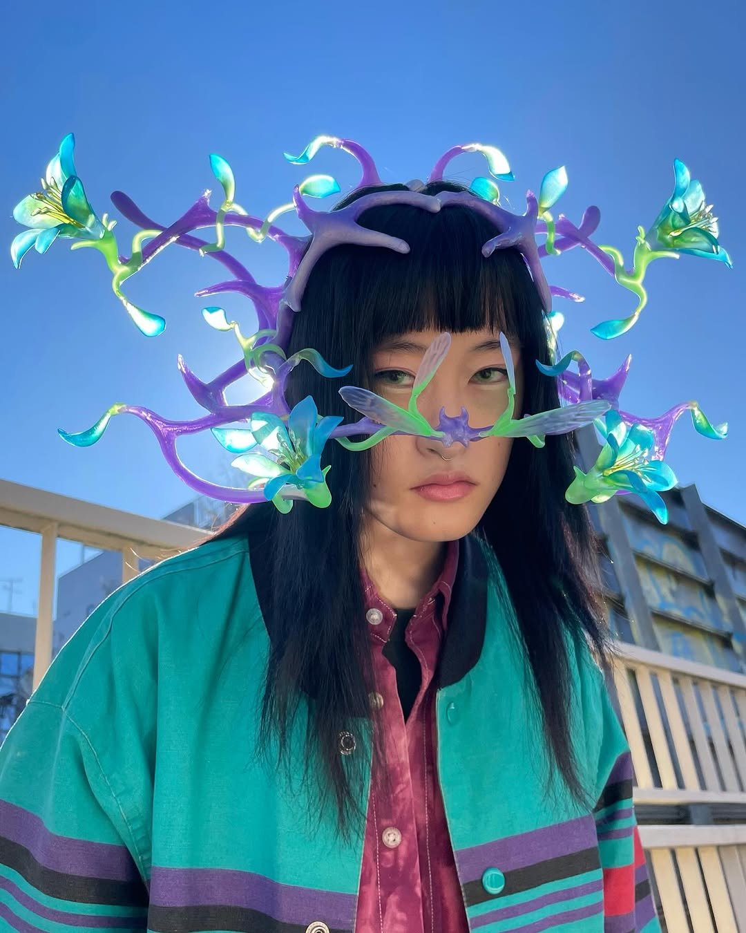 New Flower Headpiece with SASANE @sa_sa_ne 今年の集大成🪻好きな事をしながら生活を維持できる環境がとてもありがたいと感じる日々です。来年ももっと色々吸収して、固定概念に囚われないやり方を模索していきたい 今年も皆様お世話になりました I'm so fun my life from started to make .jpg