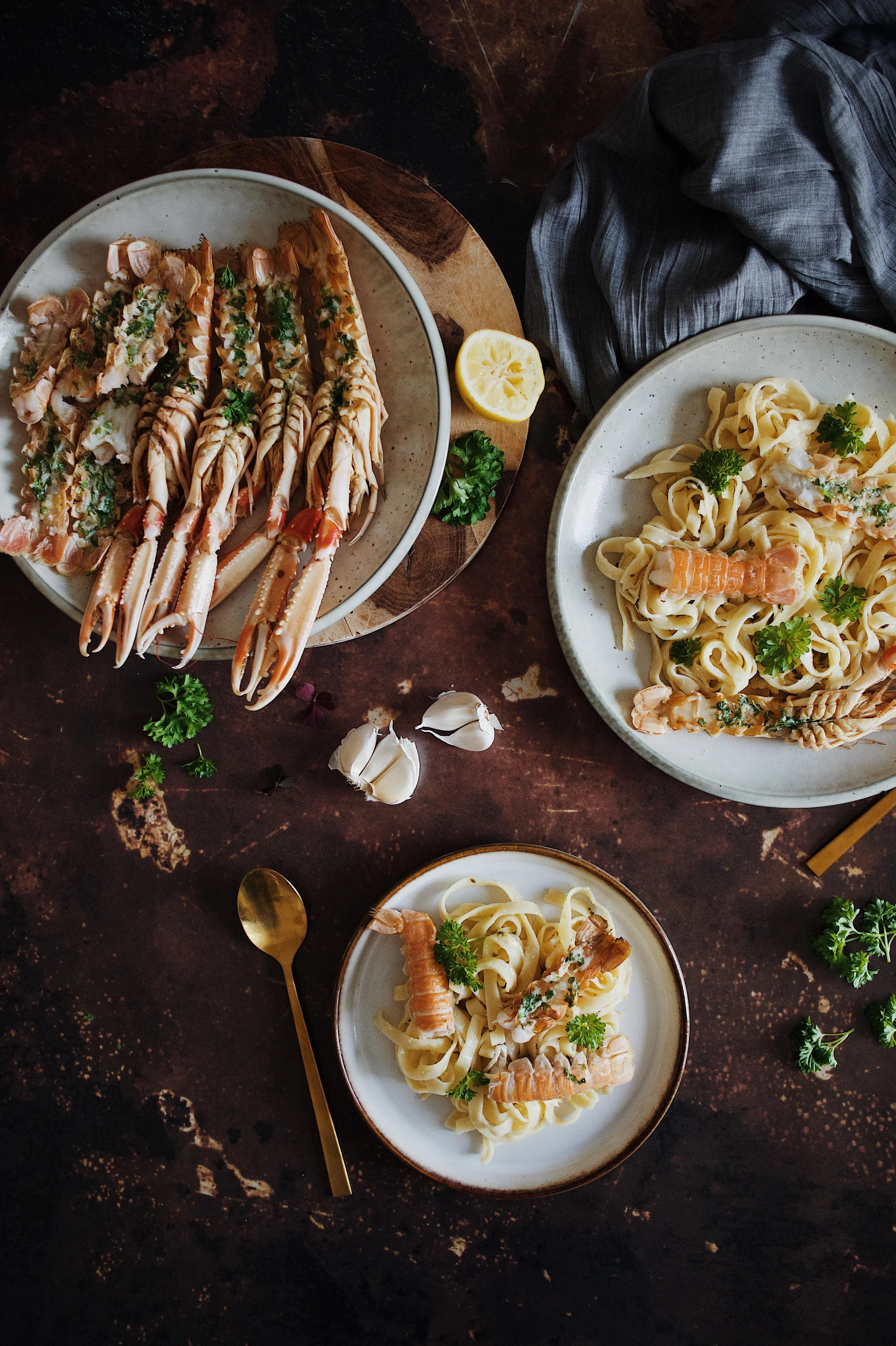Pastaret med jomfruhummer og fennikel