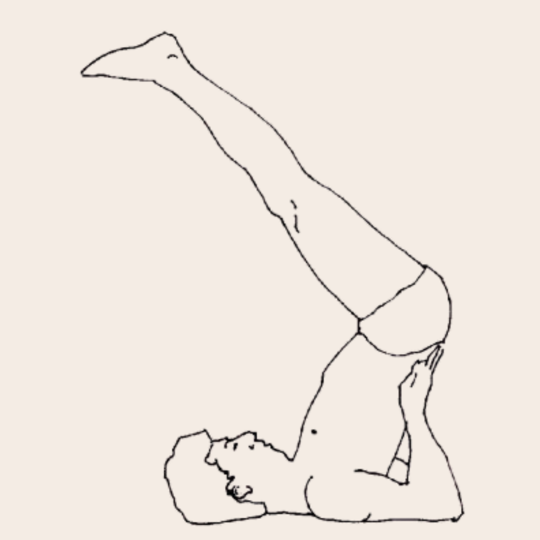 A yoga student in Shoulderstand