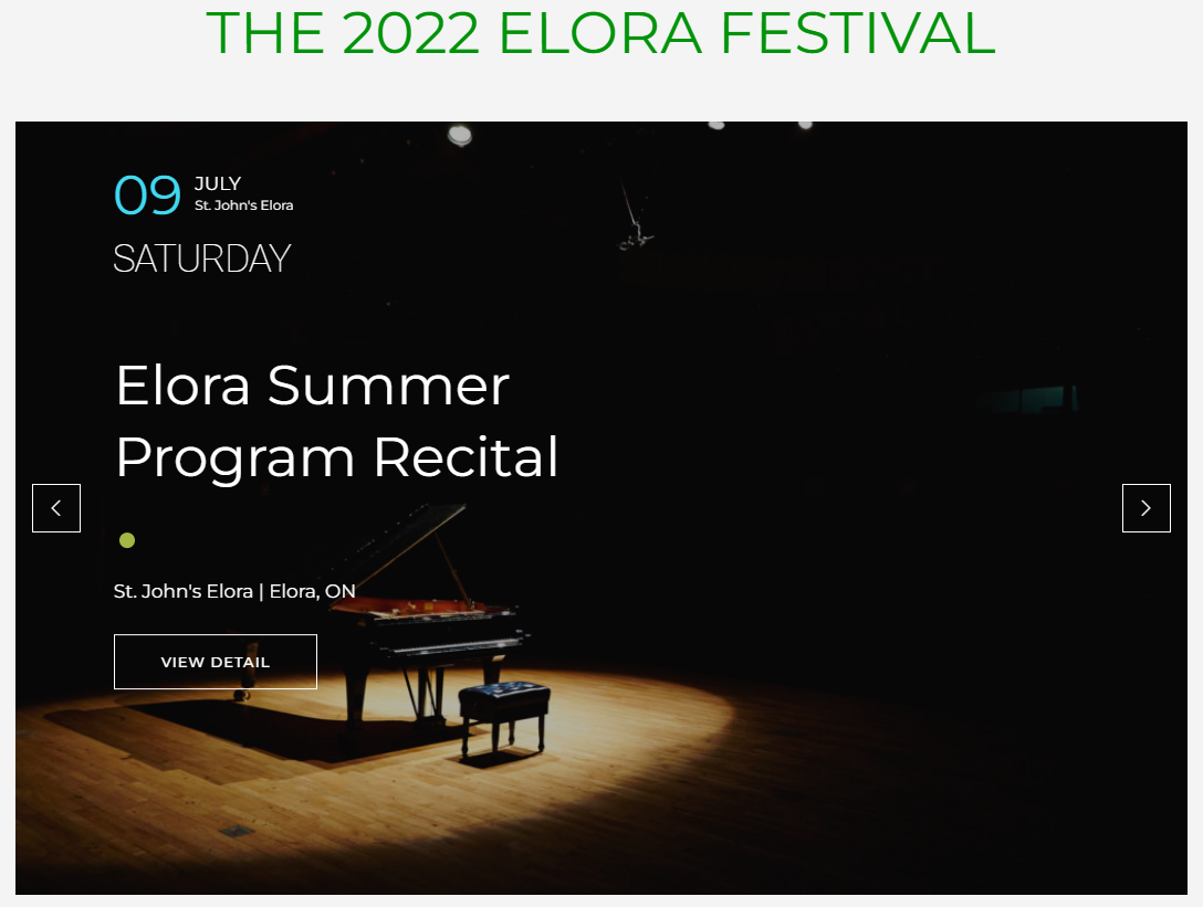 JULY 9, 2022 - ELORA SUMMER PROGRAM FESTIVAL