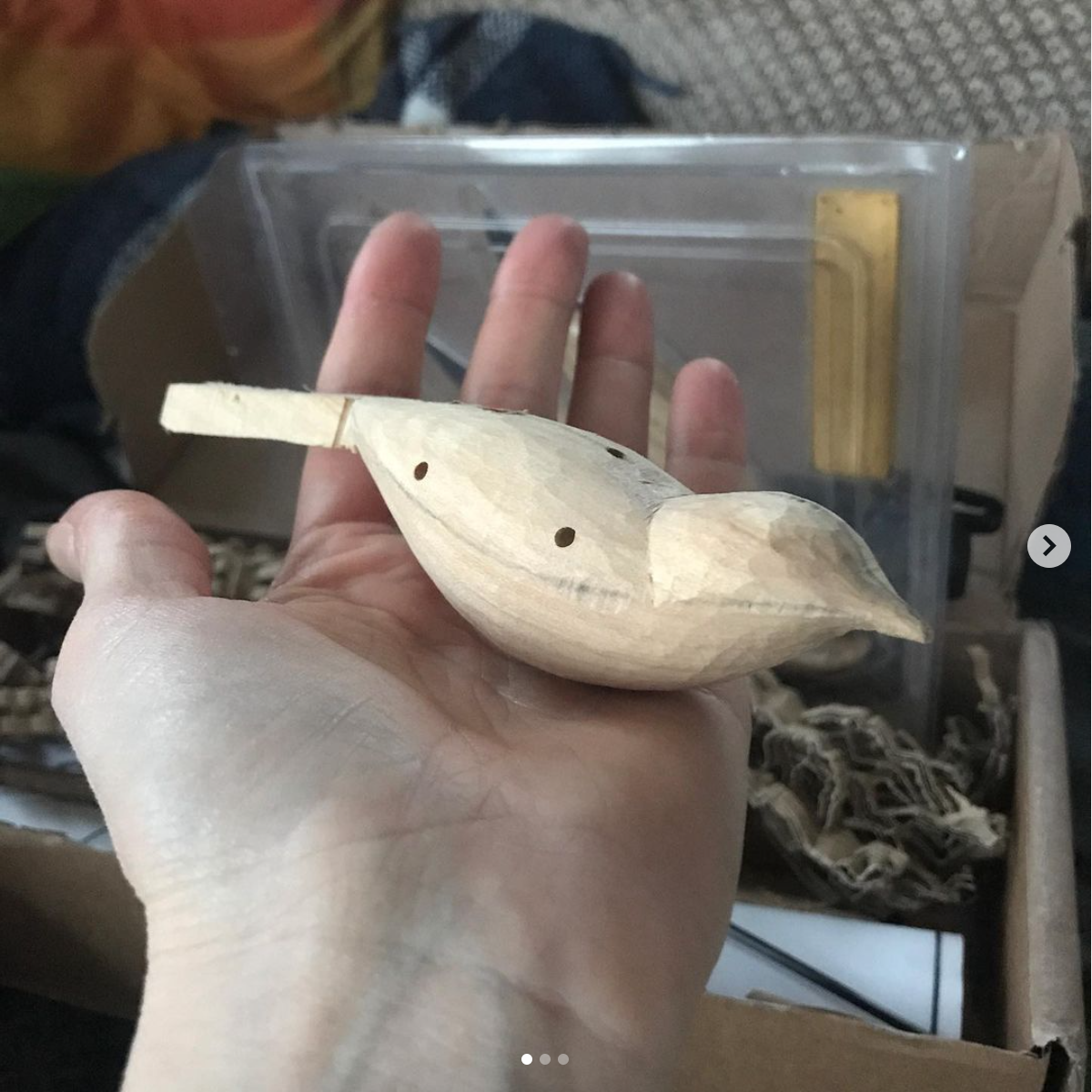  Swallow carved by a tutorial participant, January 2021 