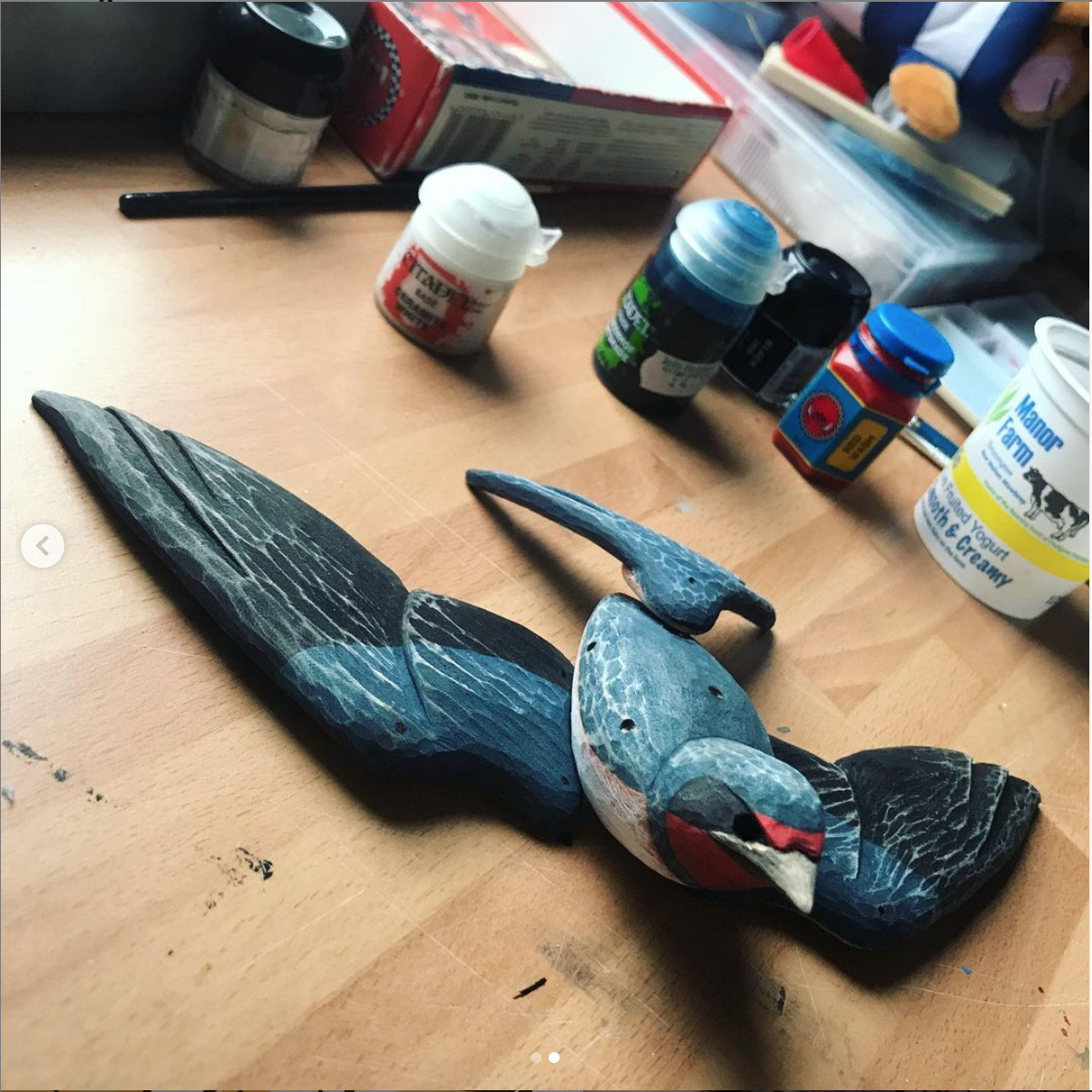  Swallow carved by a tutorial participant, January 2021 