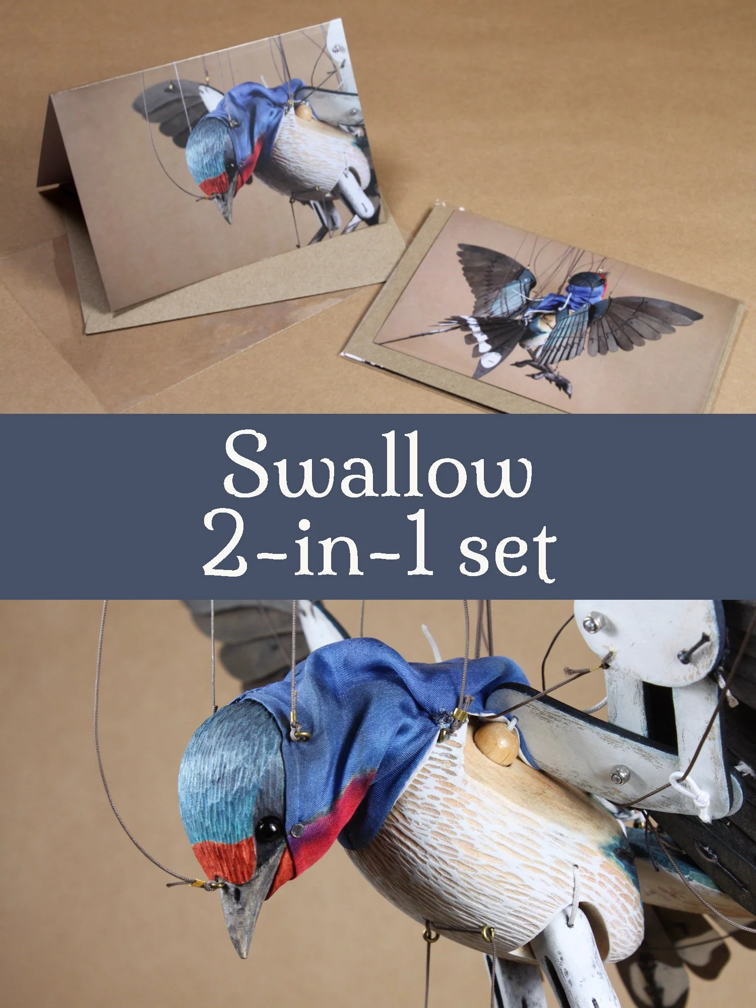 2 x A6 Greetings Cards: SWALLOW