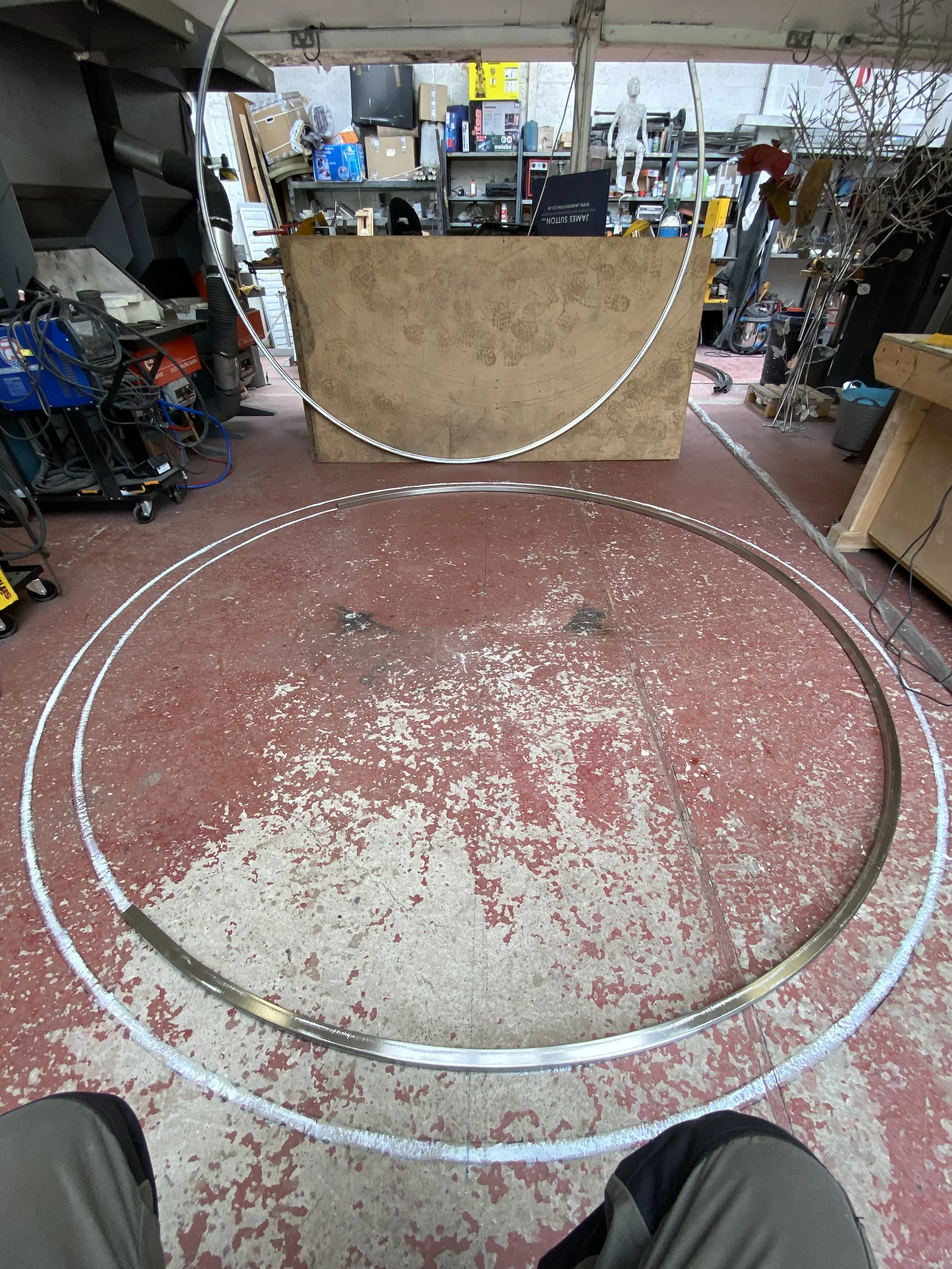 Hoop in progress 'Christ' Bronze, Copper and Stainless Sculpture by James Sutton Sculpture