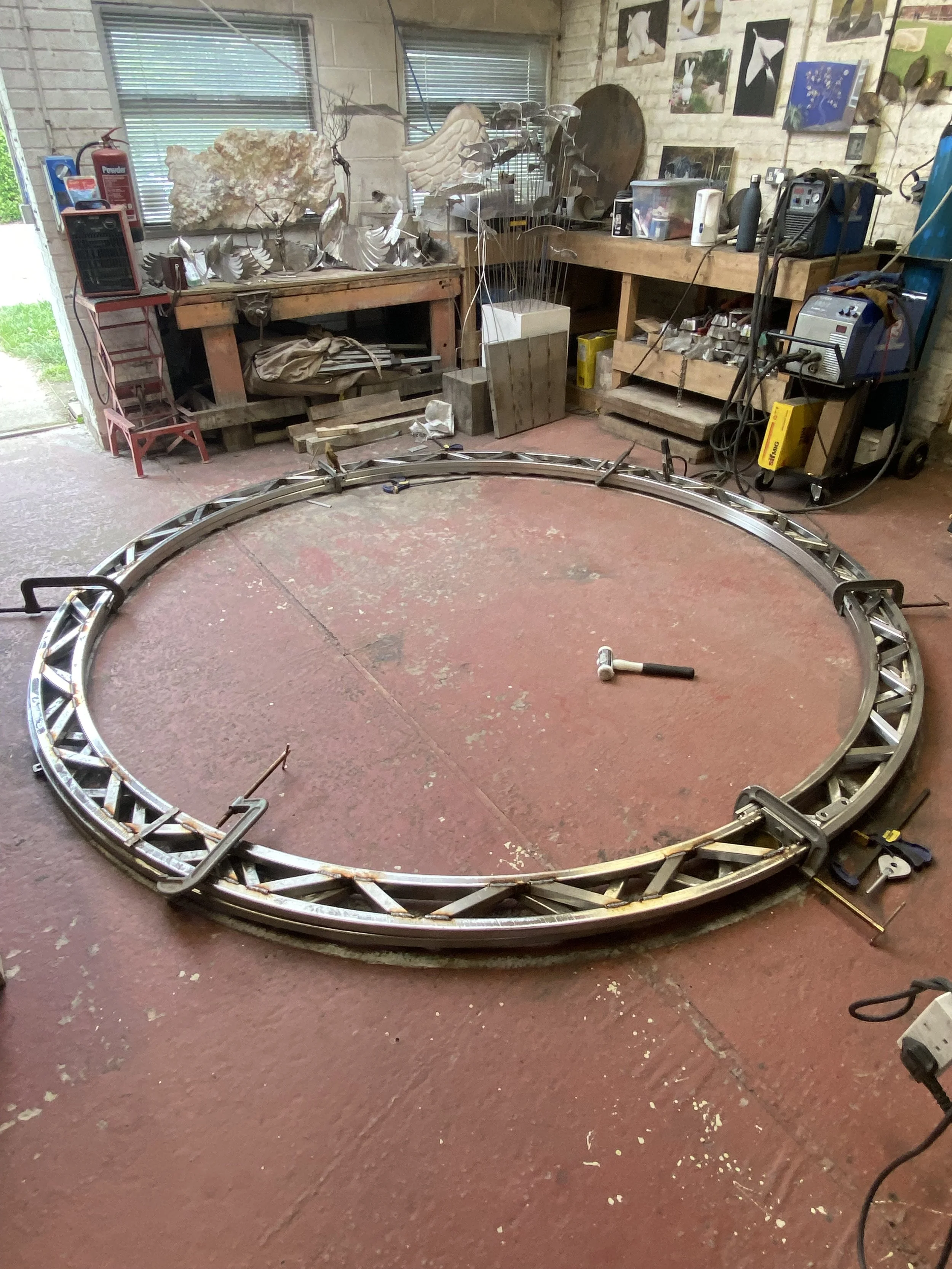 Hoop in progress 'Christ' Bronze, Copper and Stainless Sculpture by James Sutton Sculpture