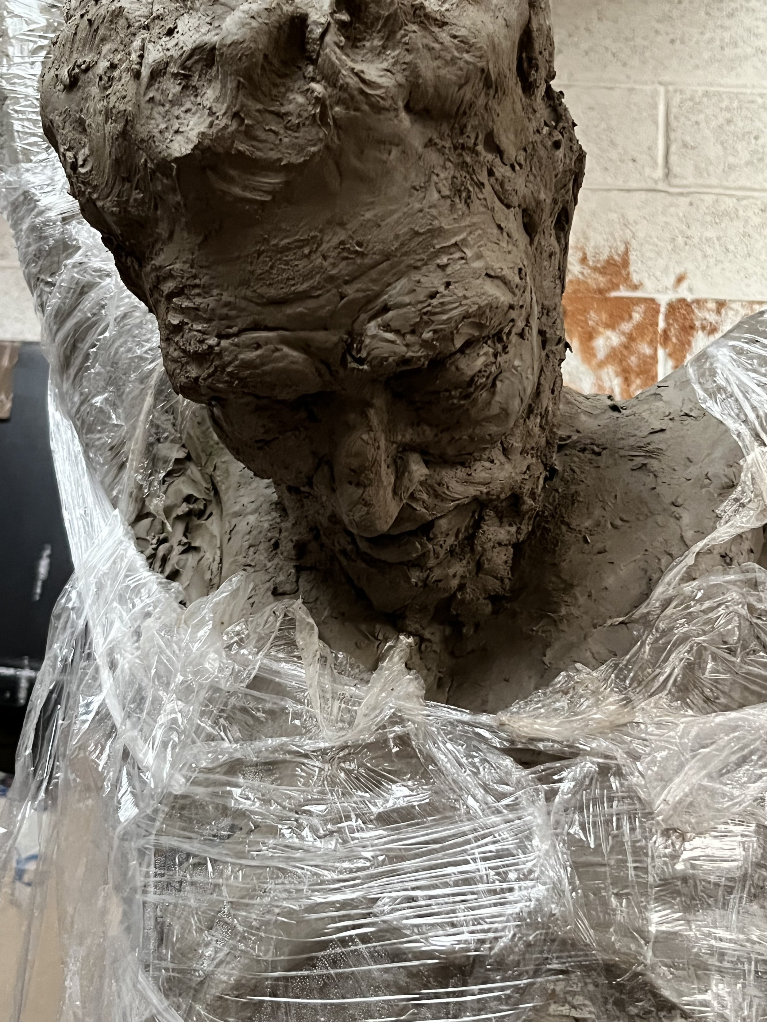 Work in progress 'Christ' Bronze, Copper and Stainless Sculpture by James Sutton Sculpture