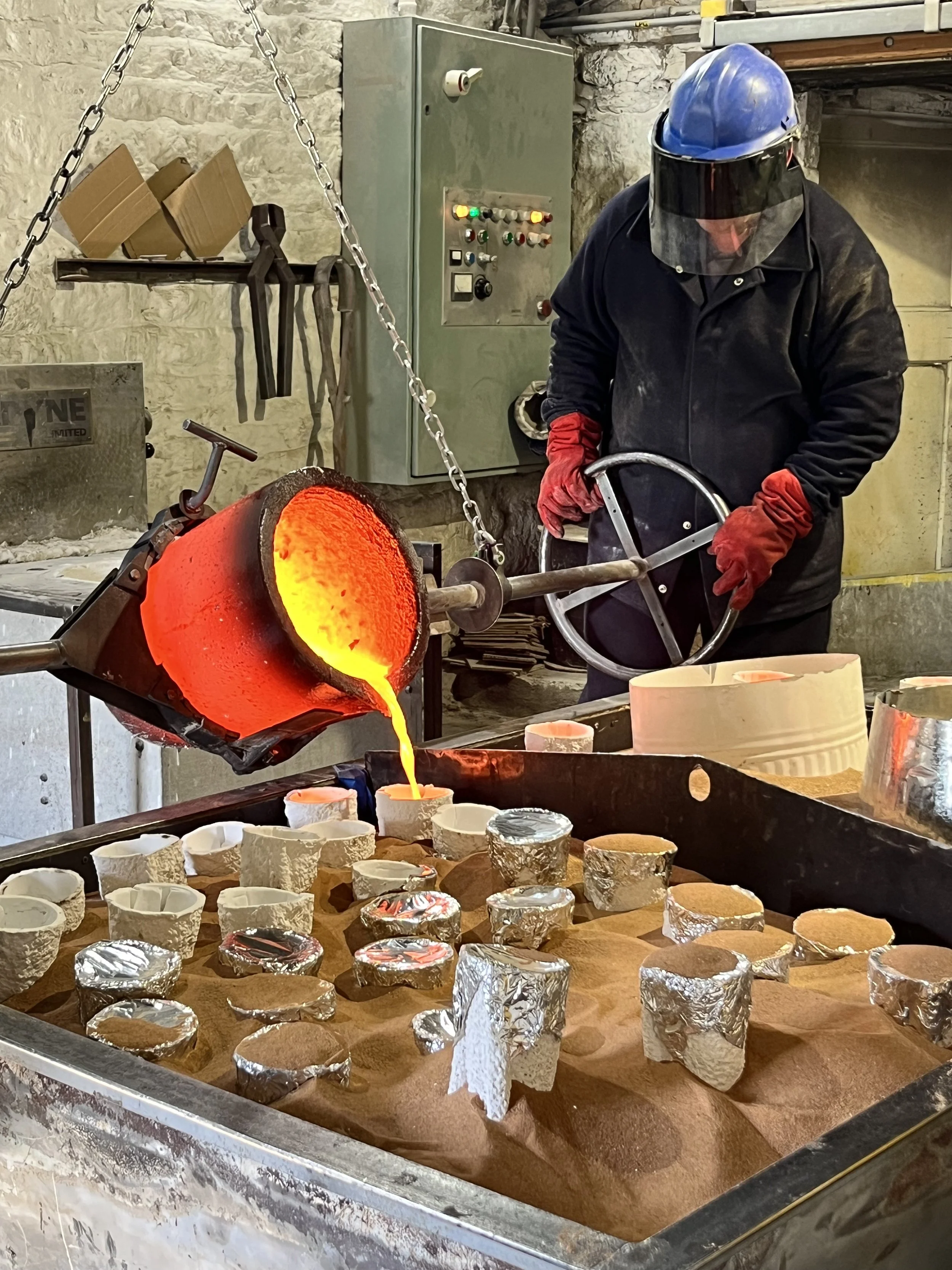 Bronze pour for 'Christ' Bronze, Copper and Stainless Sculpture by James Sutton Sculpture