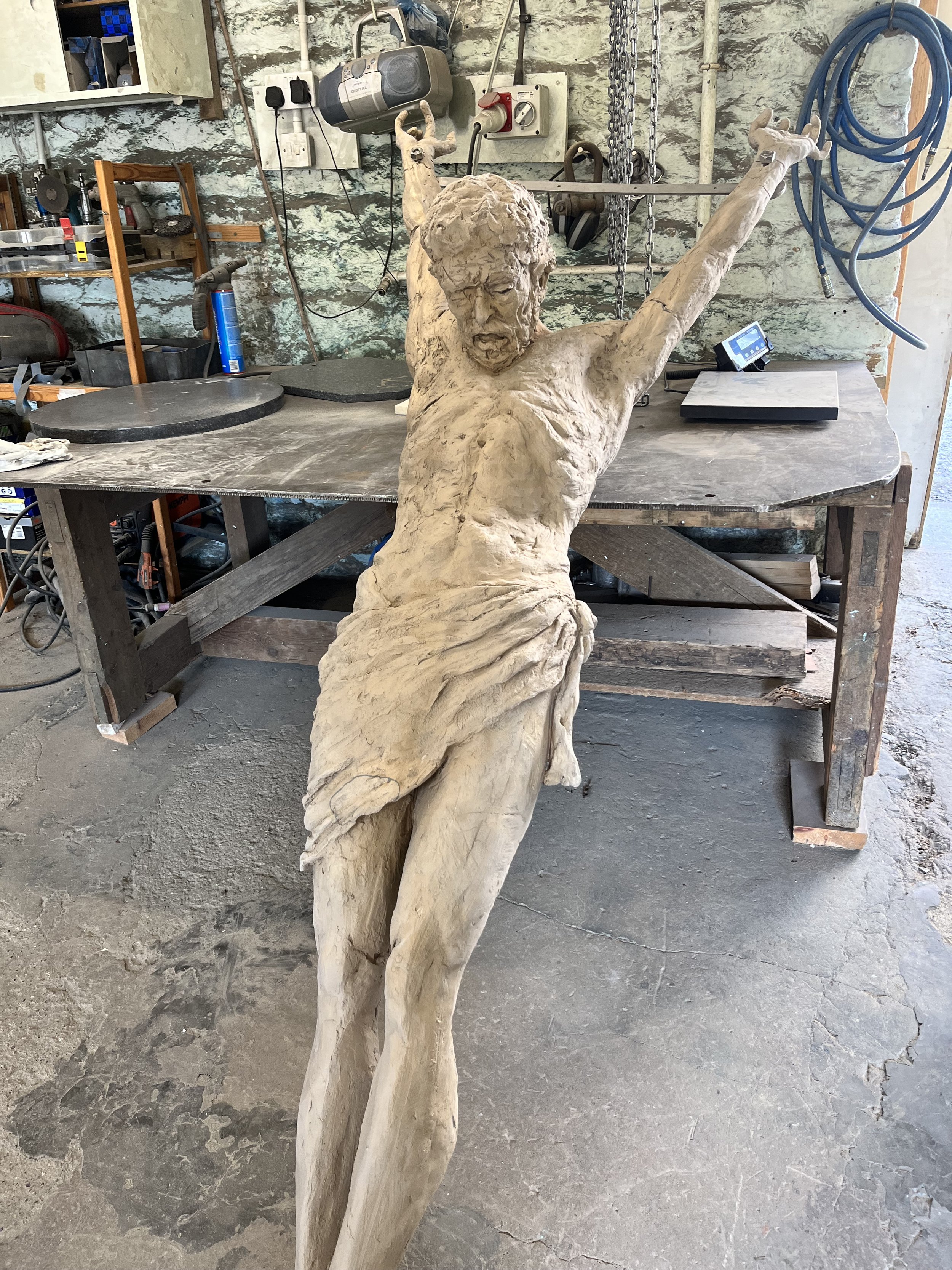 'Christ' Bronze, Copper and Stainless Sculpture by James Sutton Sculpture