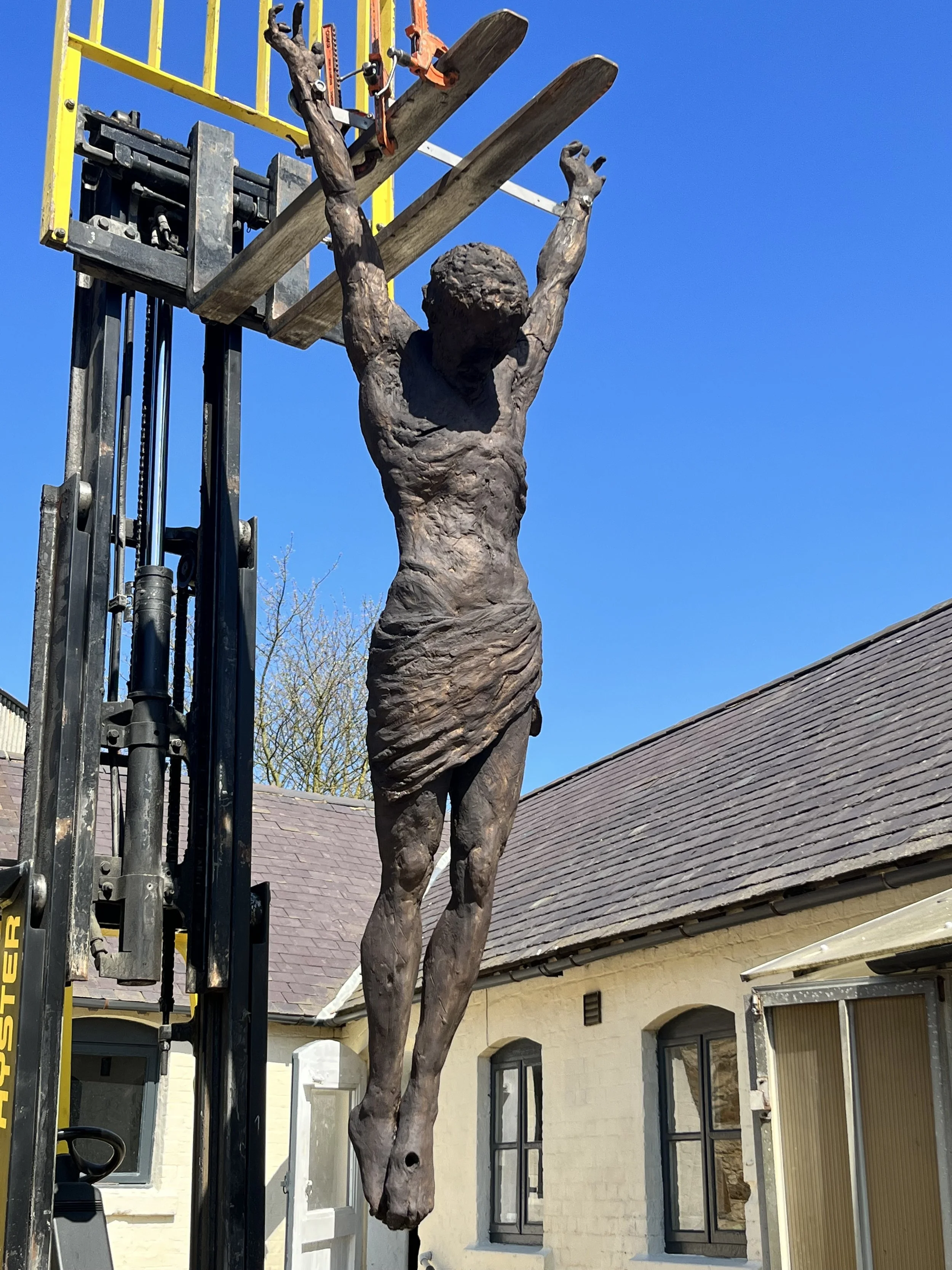 'Christ' Bronze, Copper and Stainless Sculpture by James Sutton Sculpture
