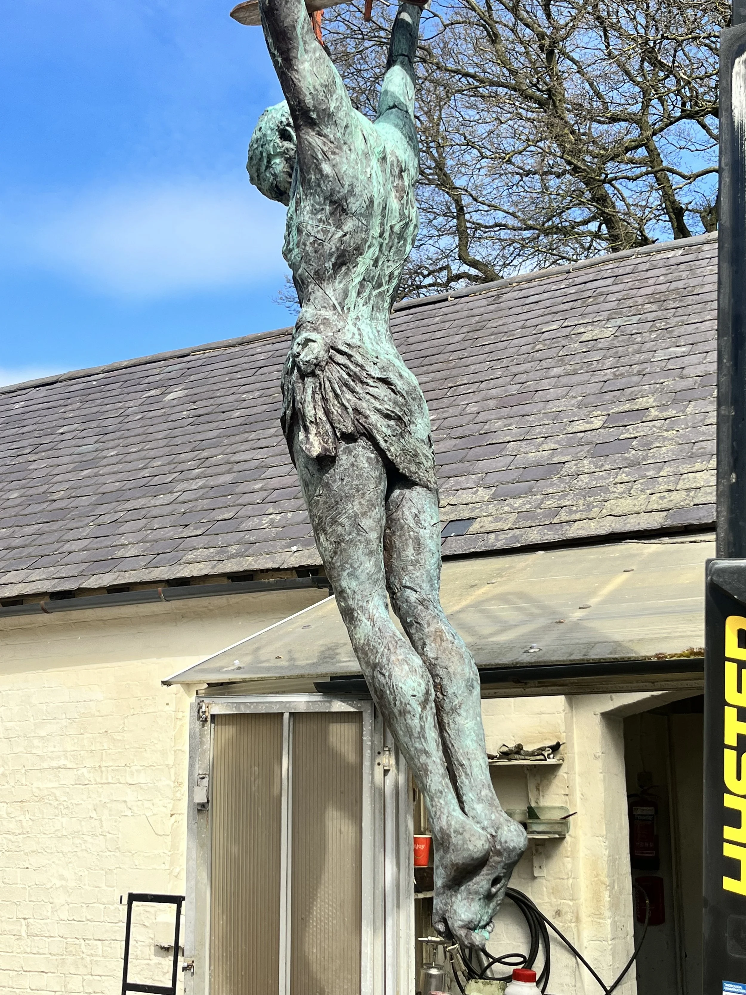 'Christ' Bronze, Copper and Stainless Sculpture by James Sutton Sculpture