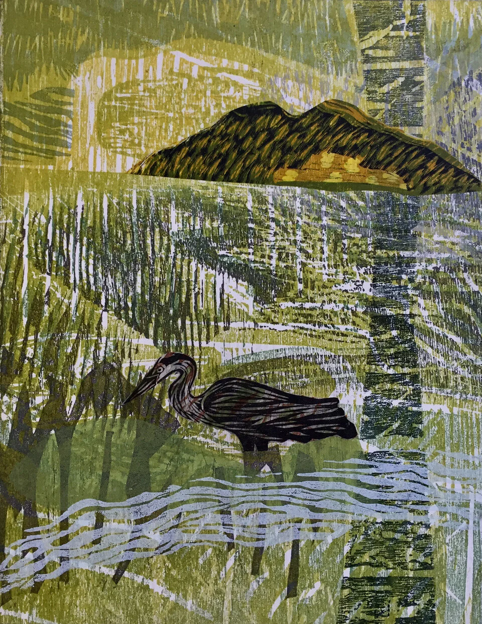 Sara Woodburn, Mirage , Woodcut