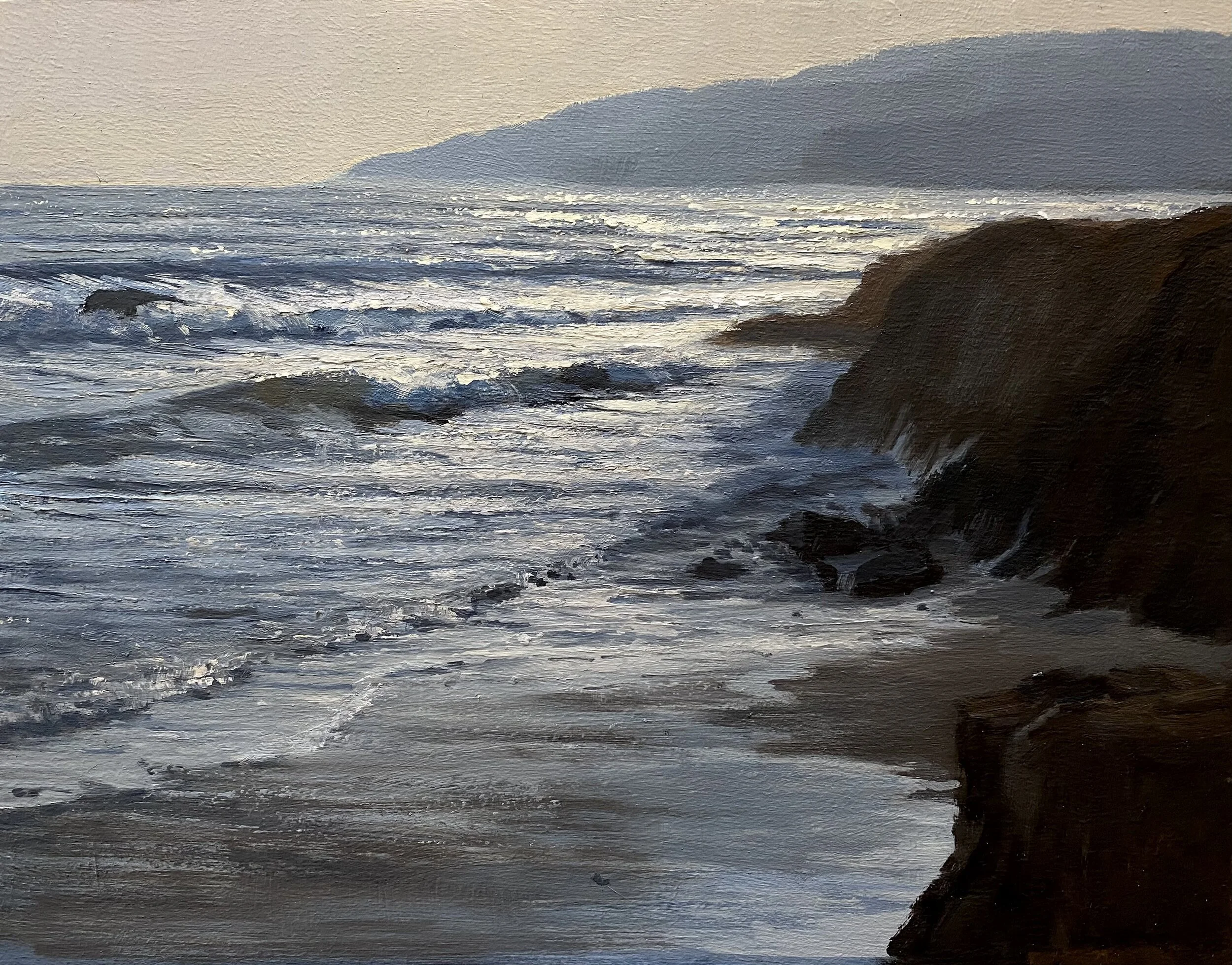 Rebecca Arguello, "Carpinteria Bluffs Trail at Seal Point," Oil on panel