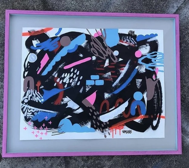 Flout mount art/PINK frame