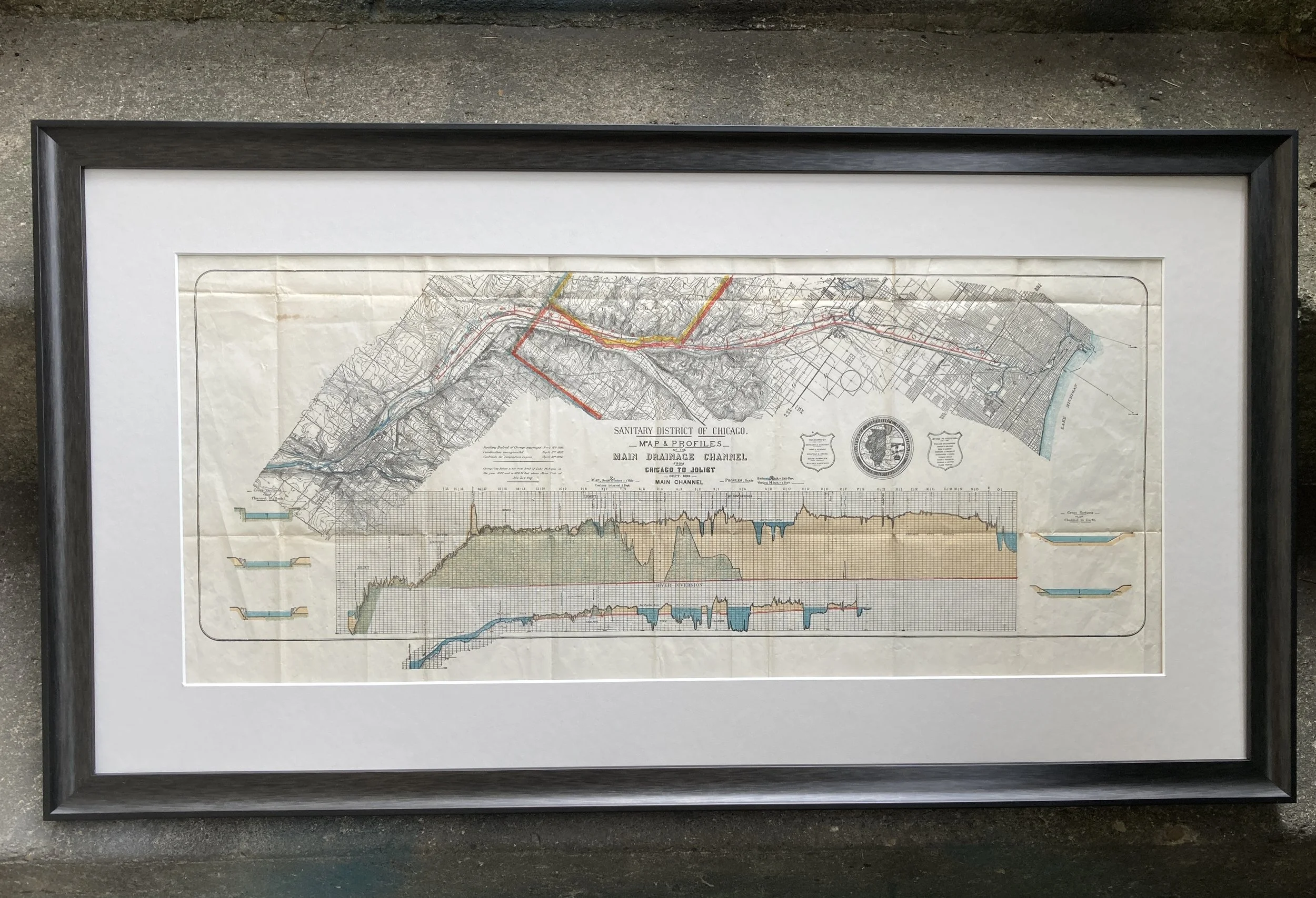 Scoop frame on waterway diagram