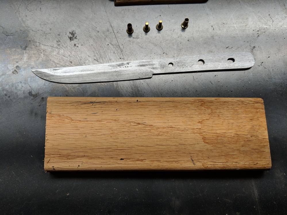 I found a scrap of what I think is oak trim or floor board to use for the handle. 