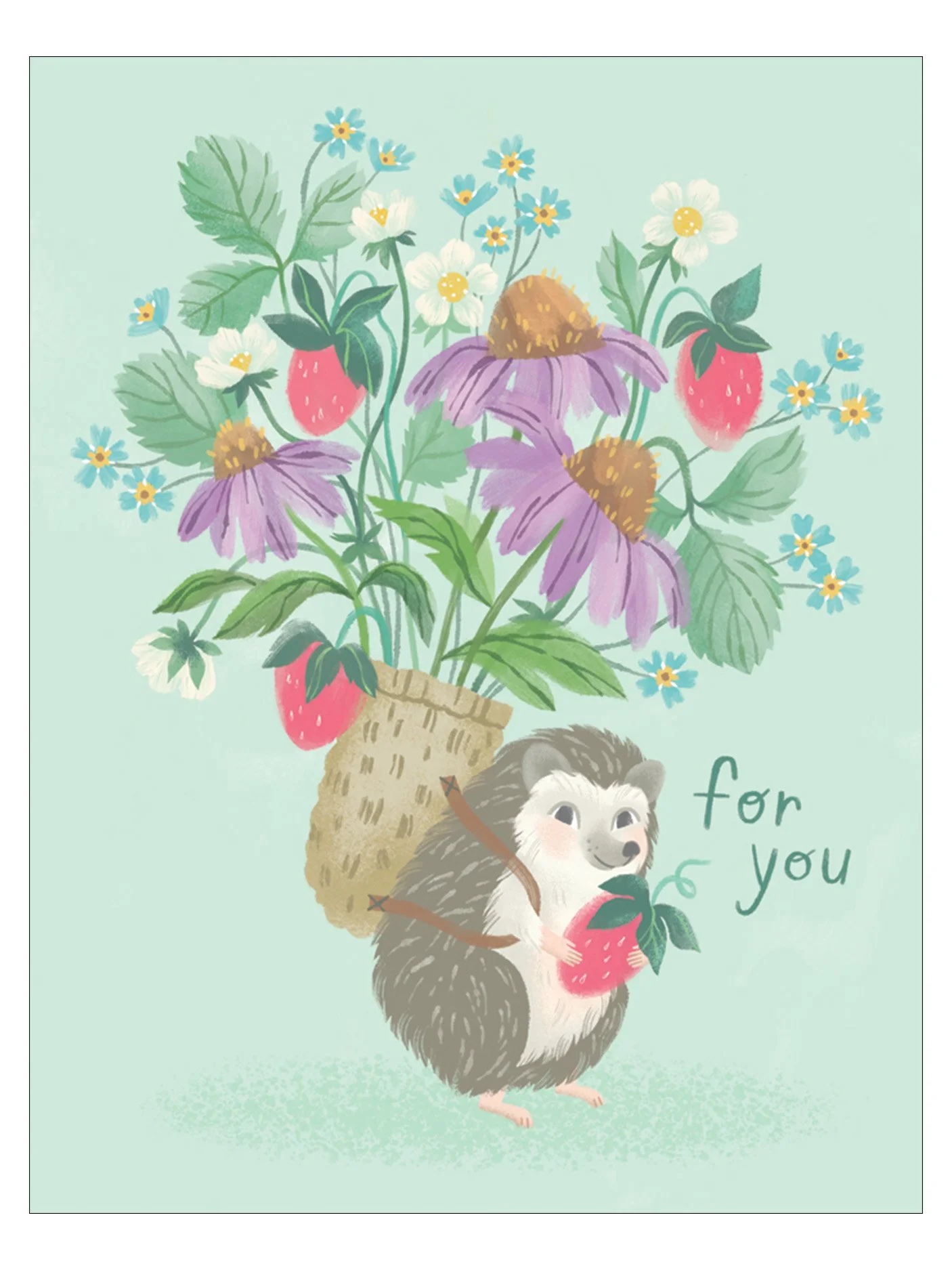 Hedgehog Floral Birthday