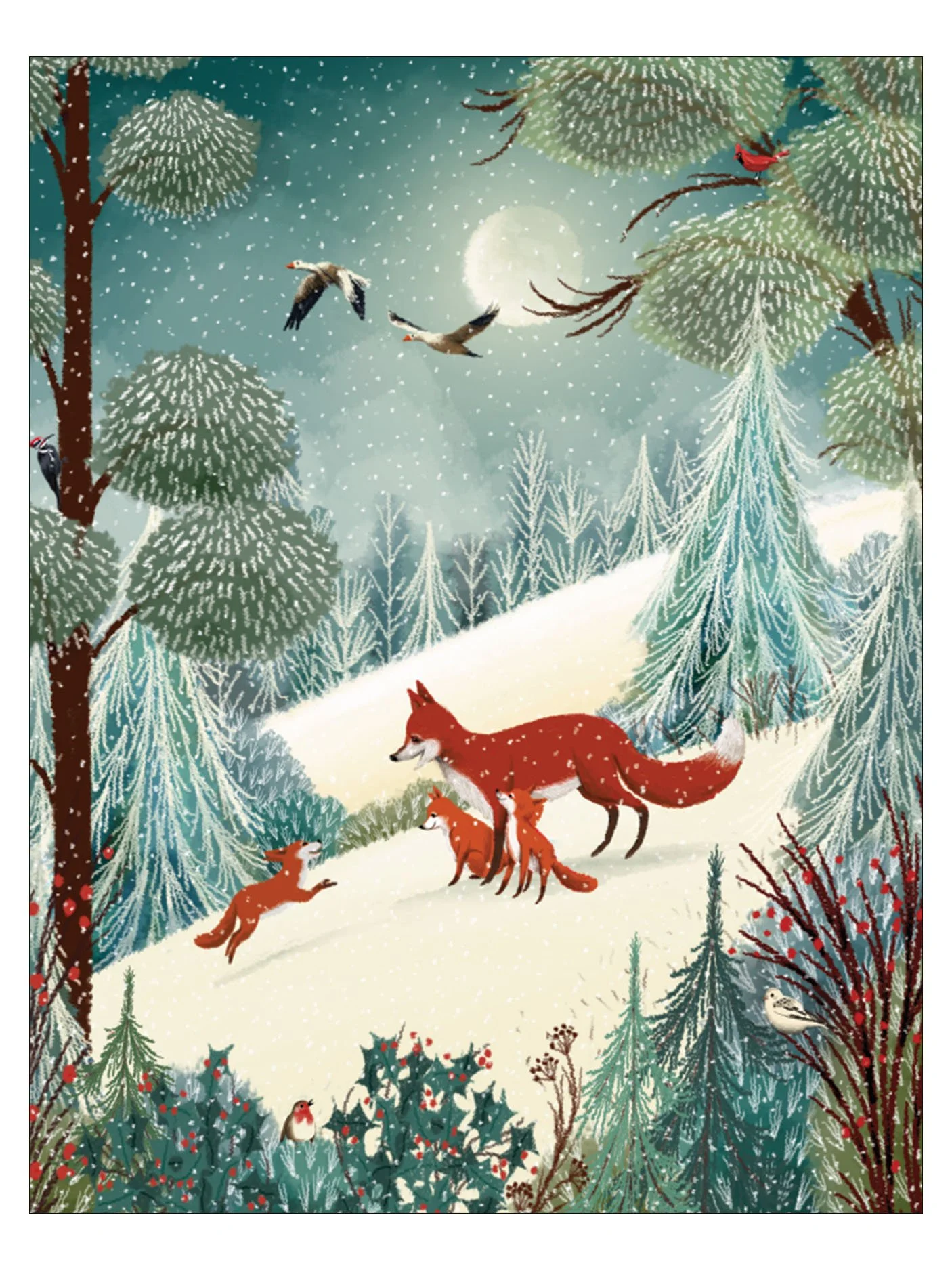 JNX036 Winter Fox Family