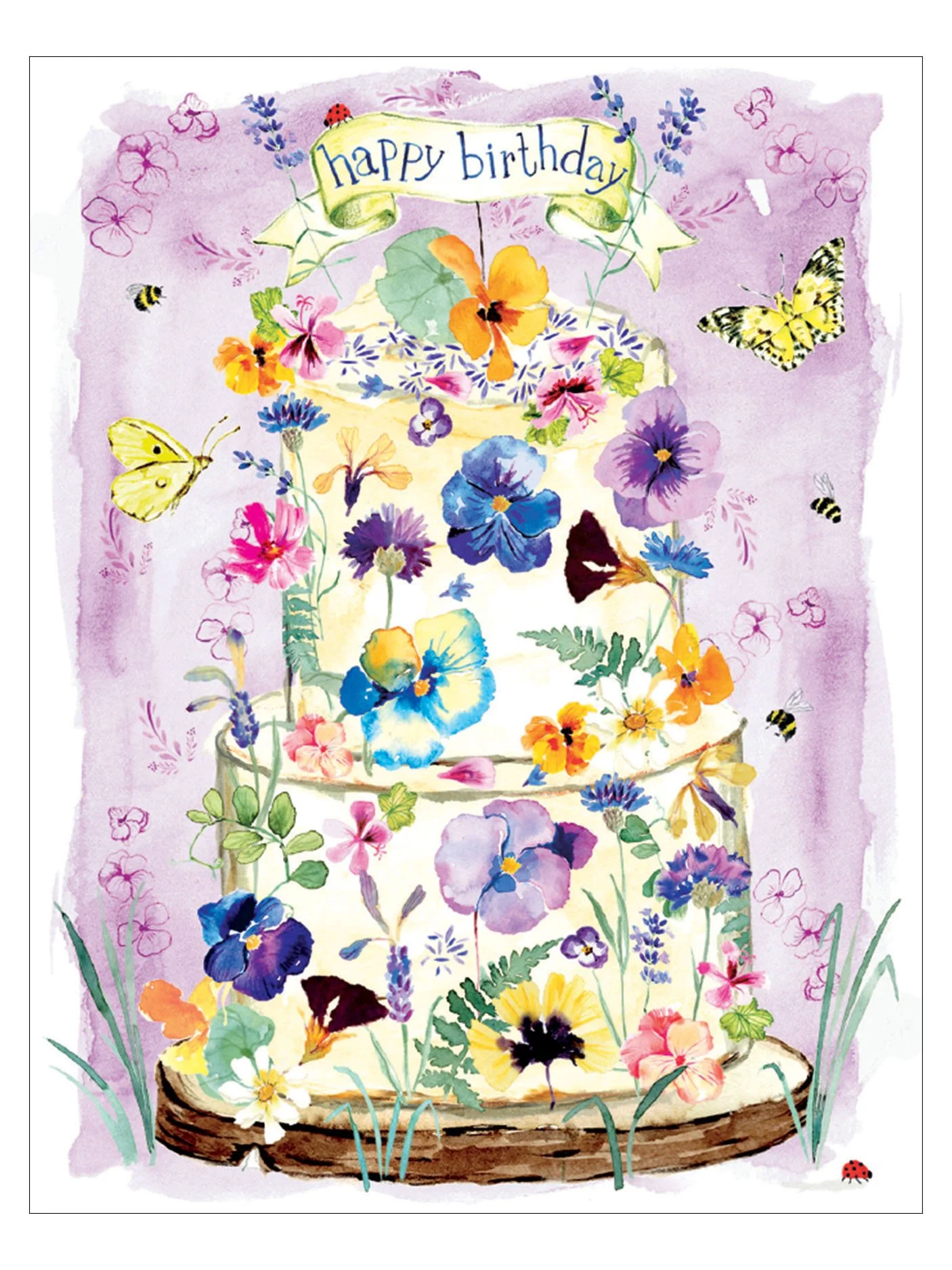 Pansy Flower Cake