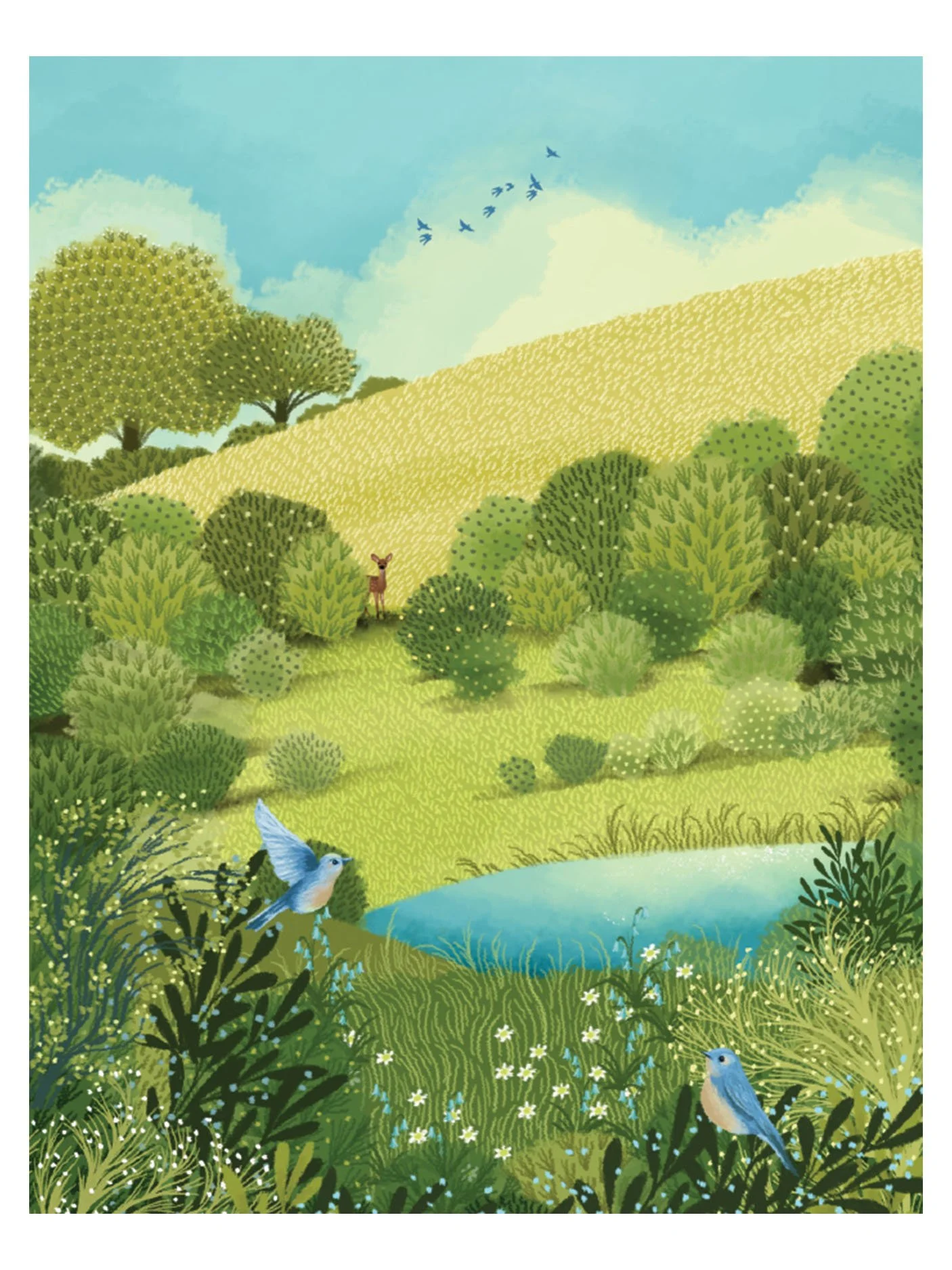 Bluebirds Landscape