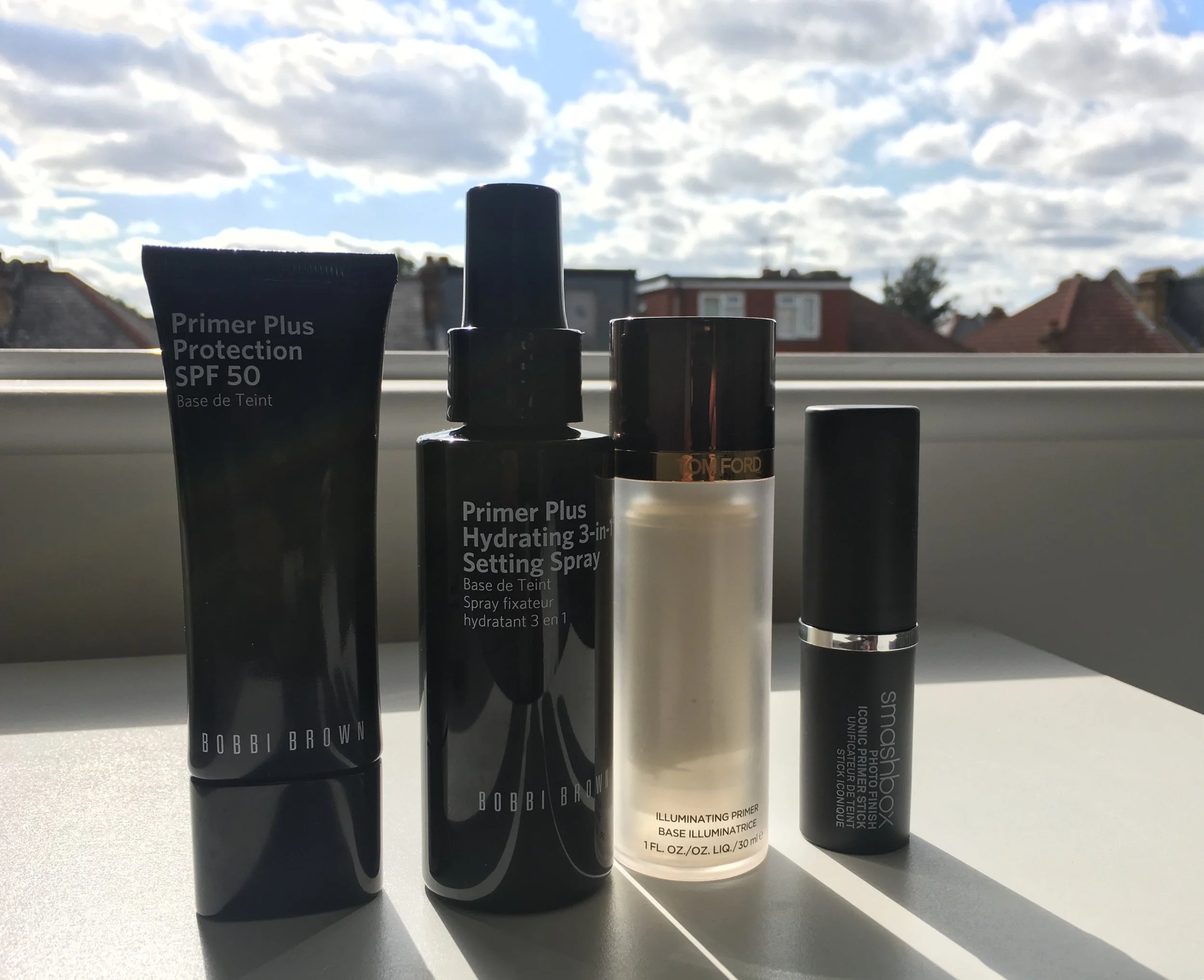 Bobbi Brown Primer Plus Protection SPF50, Bobbi Brown Primer Plus Hydration 3 in 1 Setting Spray, Tom Ford Beauty Illuminating Primer, Smashbox Photo Finish Iconic Priming Stick