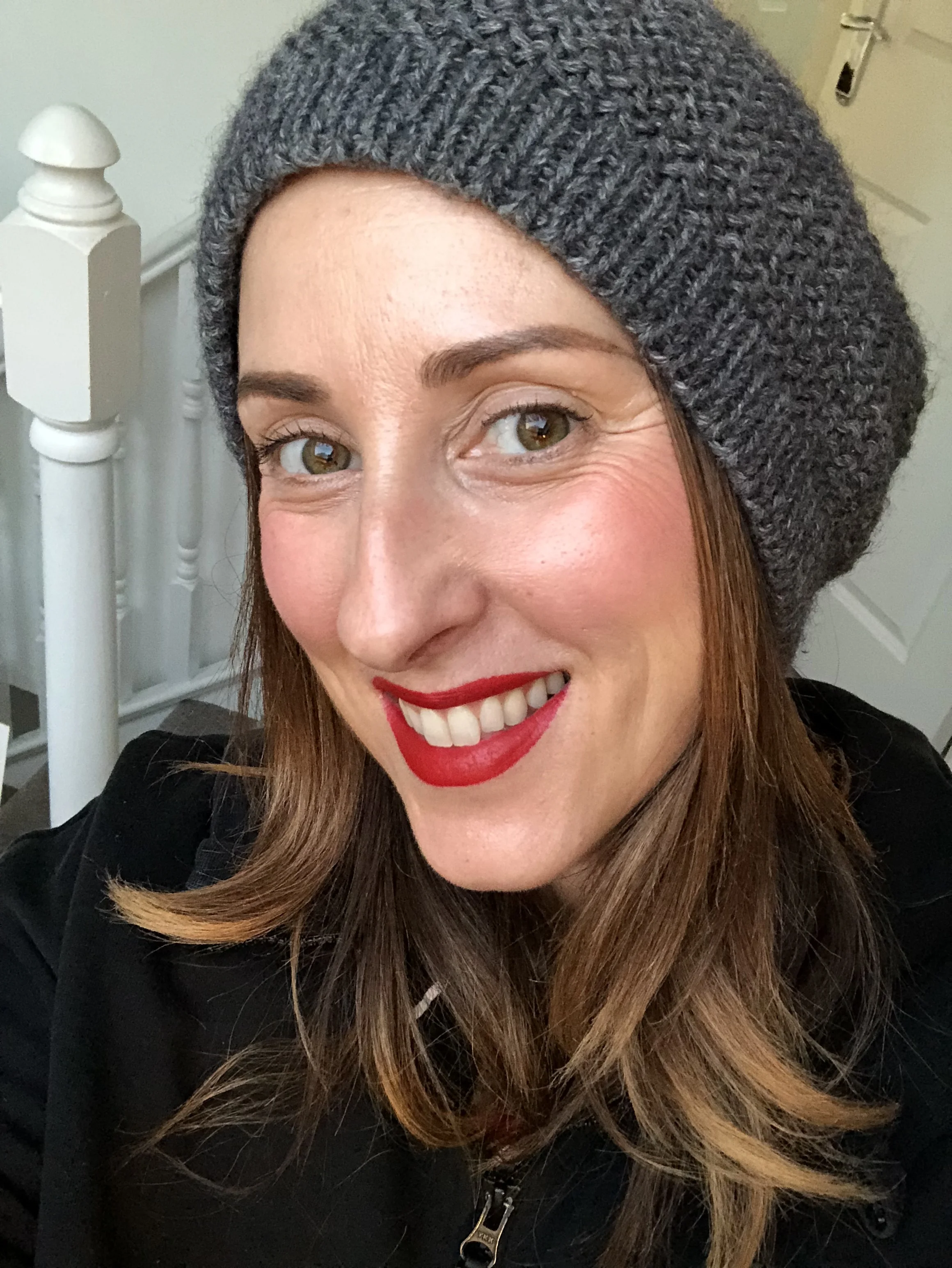 Even with no eye makeup and just blusher you can look easily pulled together with a red lip, even in a hoodie and wooly hat! lol! this is my Sunday look. This colour is Bobbi Brown Lip pencil in Red with Edwin from Lips and Boys from Tom Ford Beauty