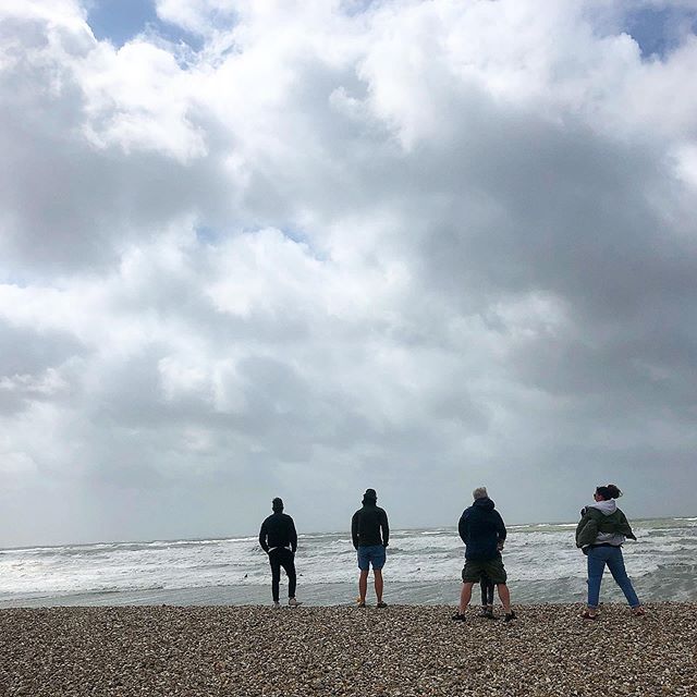 The English coastline with family is the best. This could be an album cover. #englishcoast#beach#clouds#travel#wanderlust#family#uk#love#clouds#adventure#outdoors