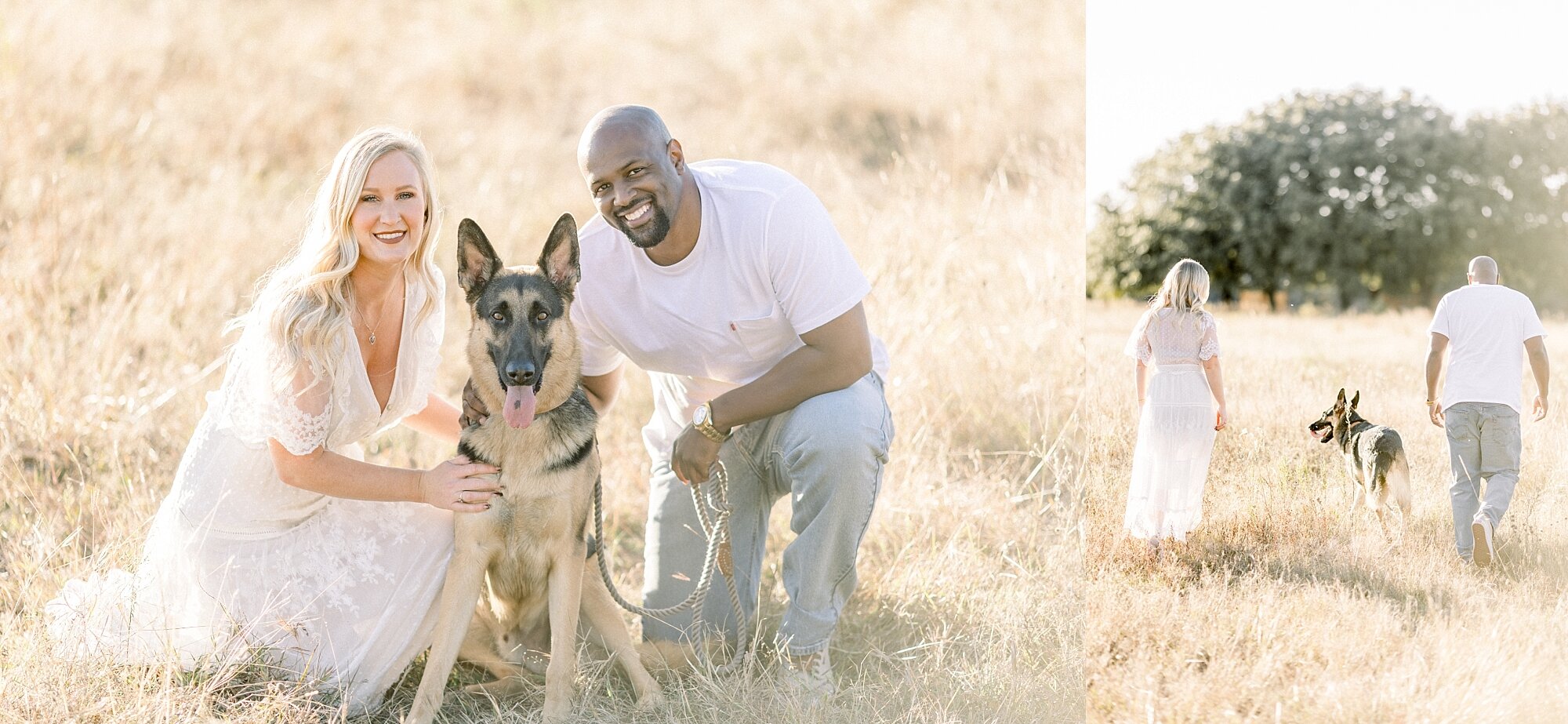 family photos including dog in DFW