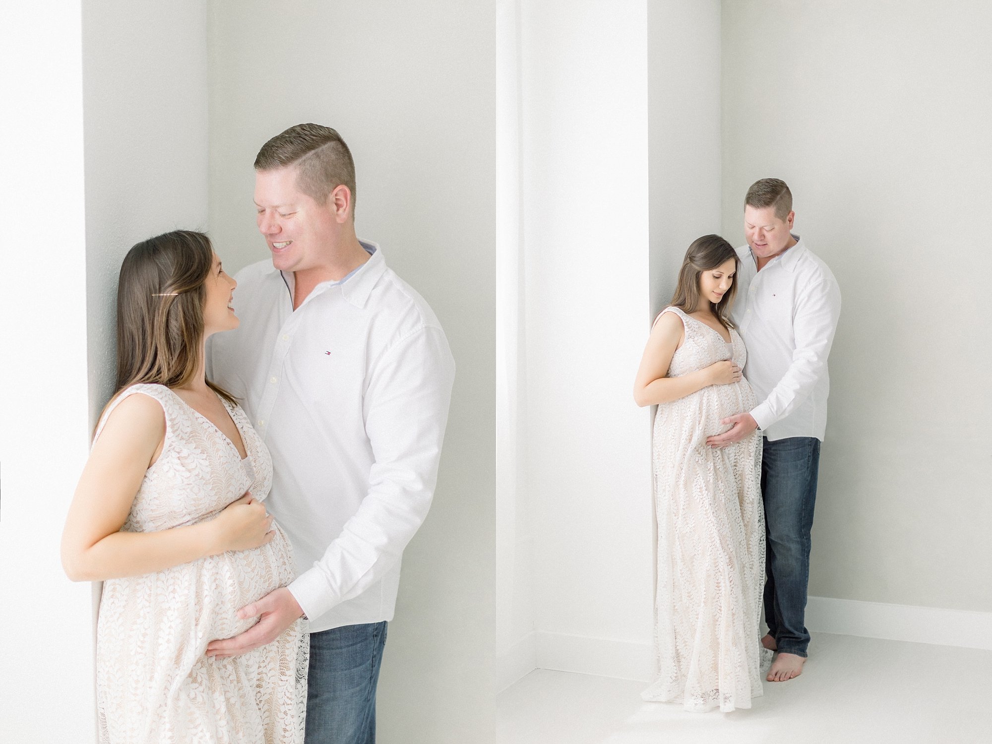 maternity portraits in bright and airy photography studio