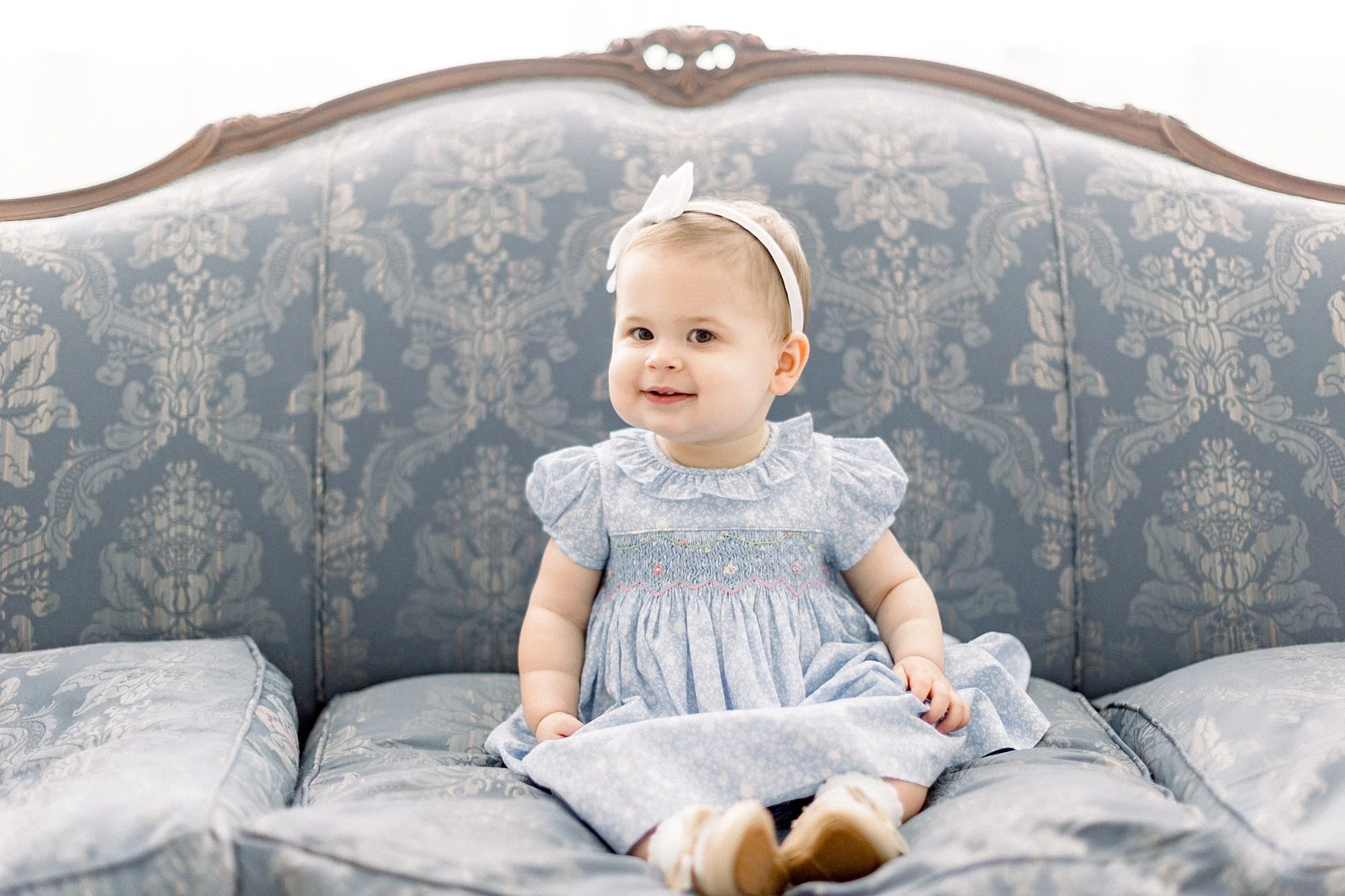 Dallas little girl in blue dress