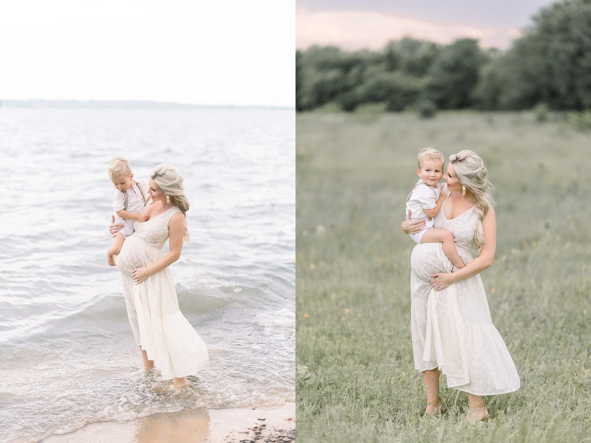 Dallas mother and son during maternity session