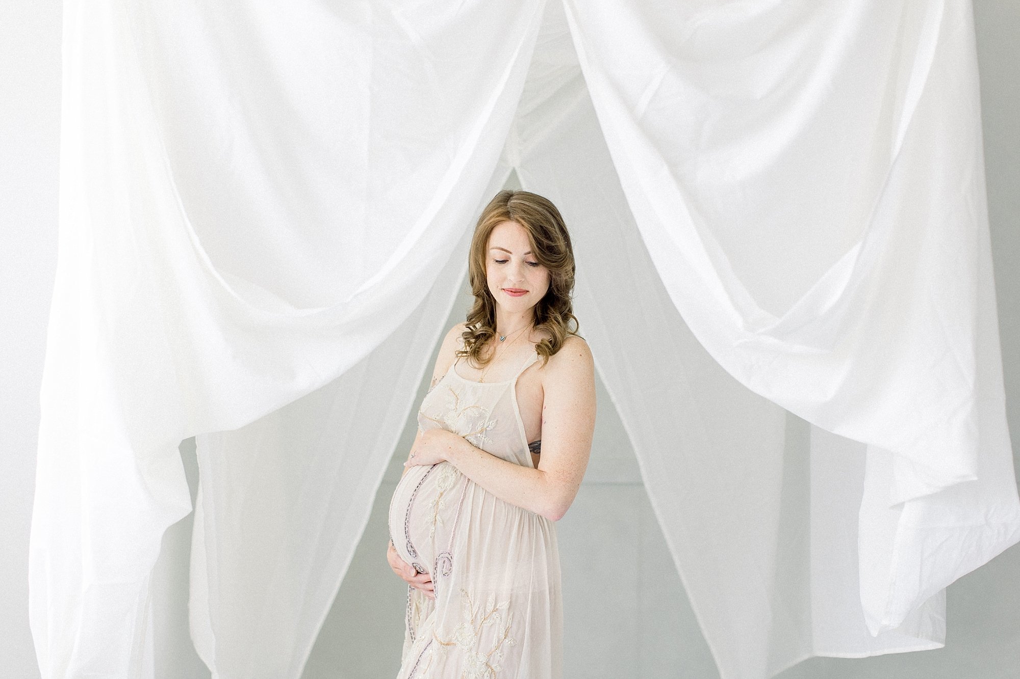 elegant maternity portrait photography studio Dallas