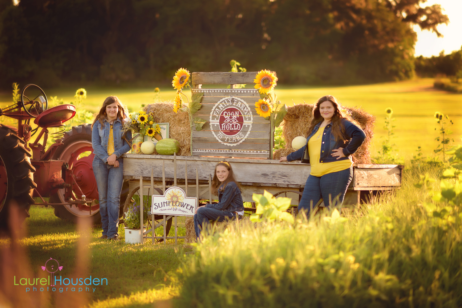 The Perryman Sisters pose in front of their family farm