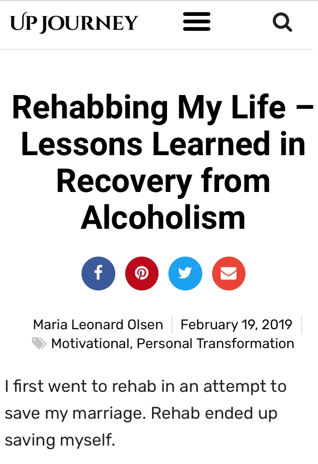 Upjourney Piece on Lessons Learned in Recovery