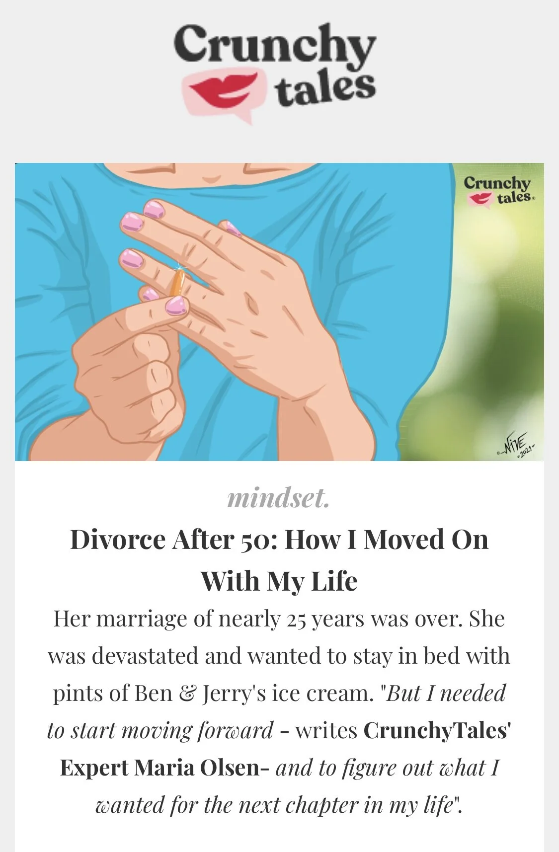 Article for Crunchy Tales on Moving on After Divorce