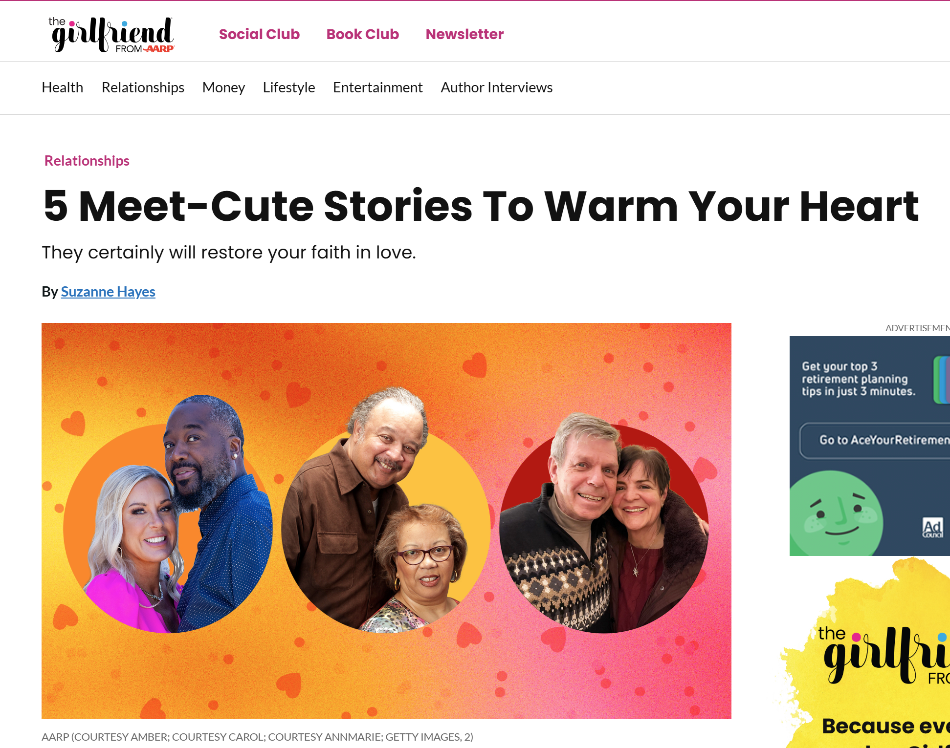 My Meet Cute Story Made it Into AARP's The Girlfriend