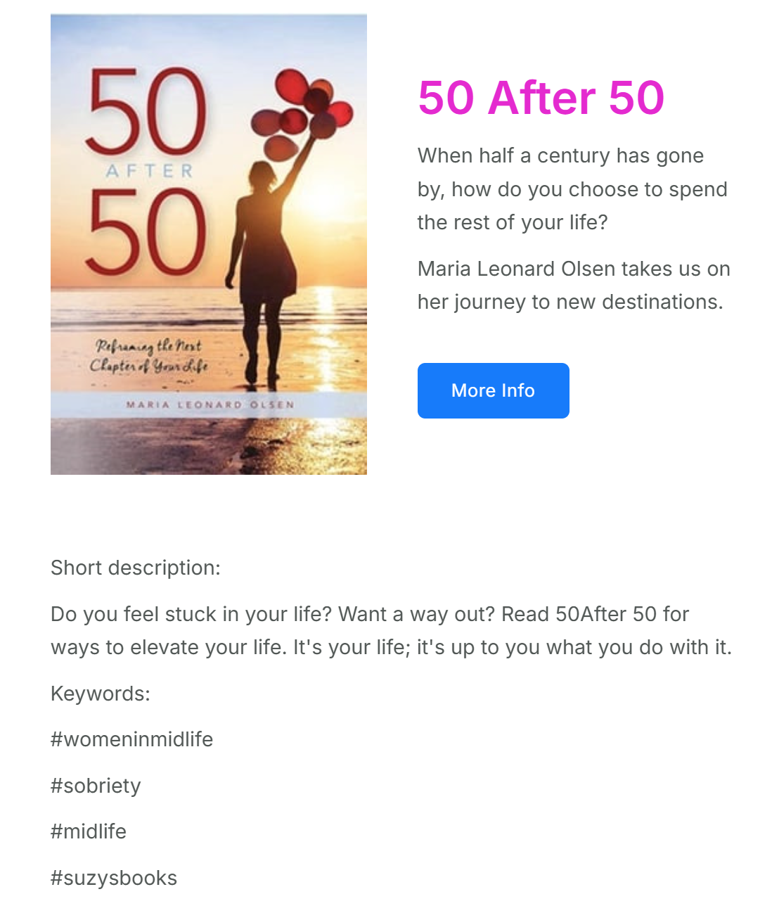 50 After 50 Profiled by Suzy's Books
