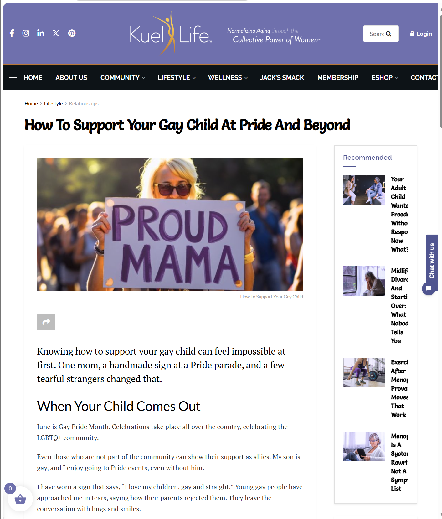 My Piece for Kuel Life on How To Support Your Gay Child at Pride and Beyond