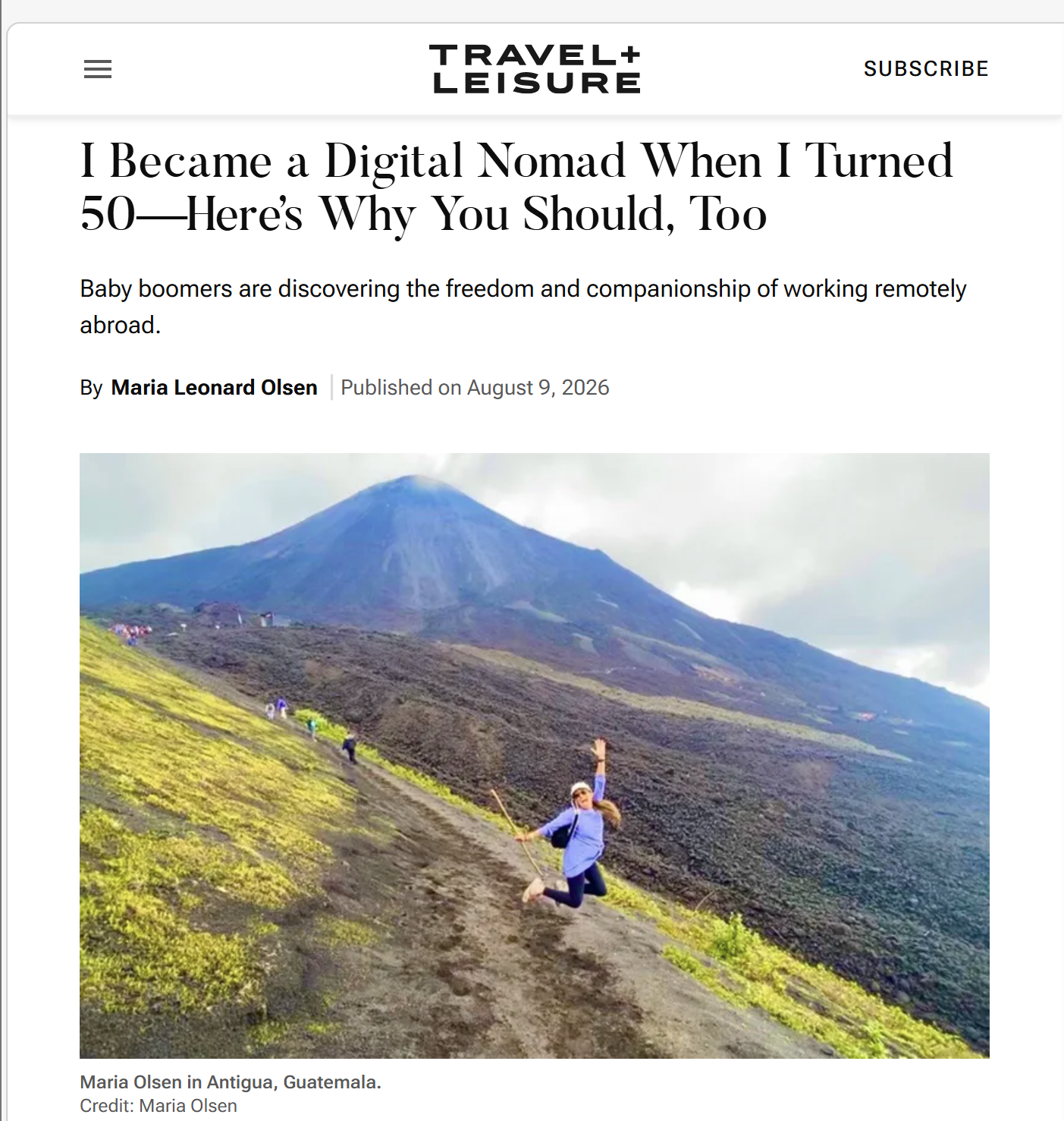 Becoming a Digital Nomad in Midlife (My Piece for Travel + Leisure Magazine)
