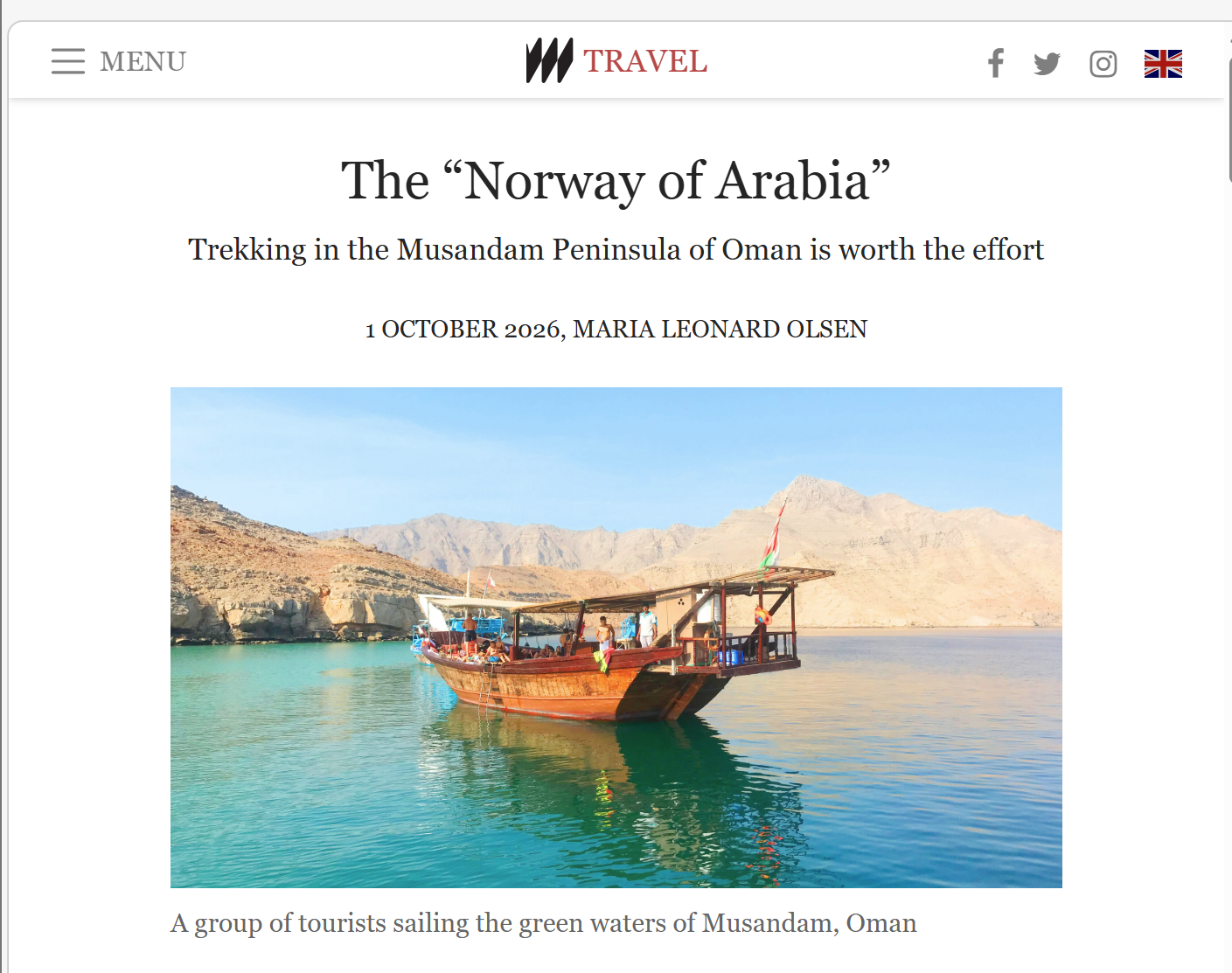 My Piece on the "Norway of Arabia" in Oman