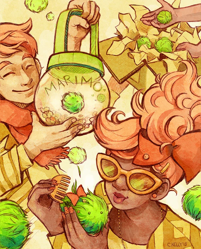 Editorial illustration on marimos