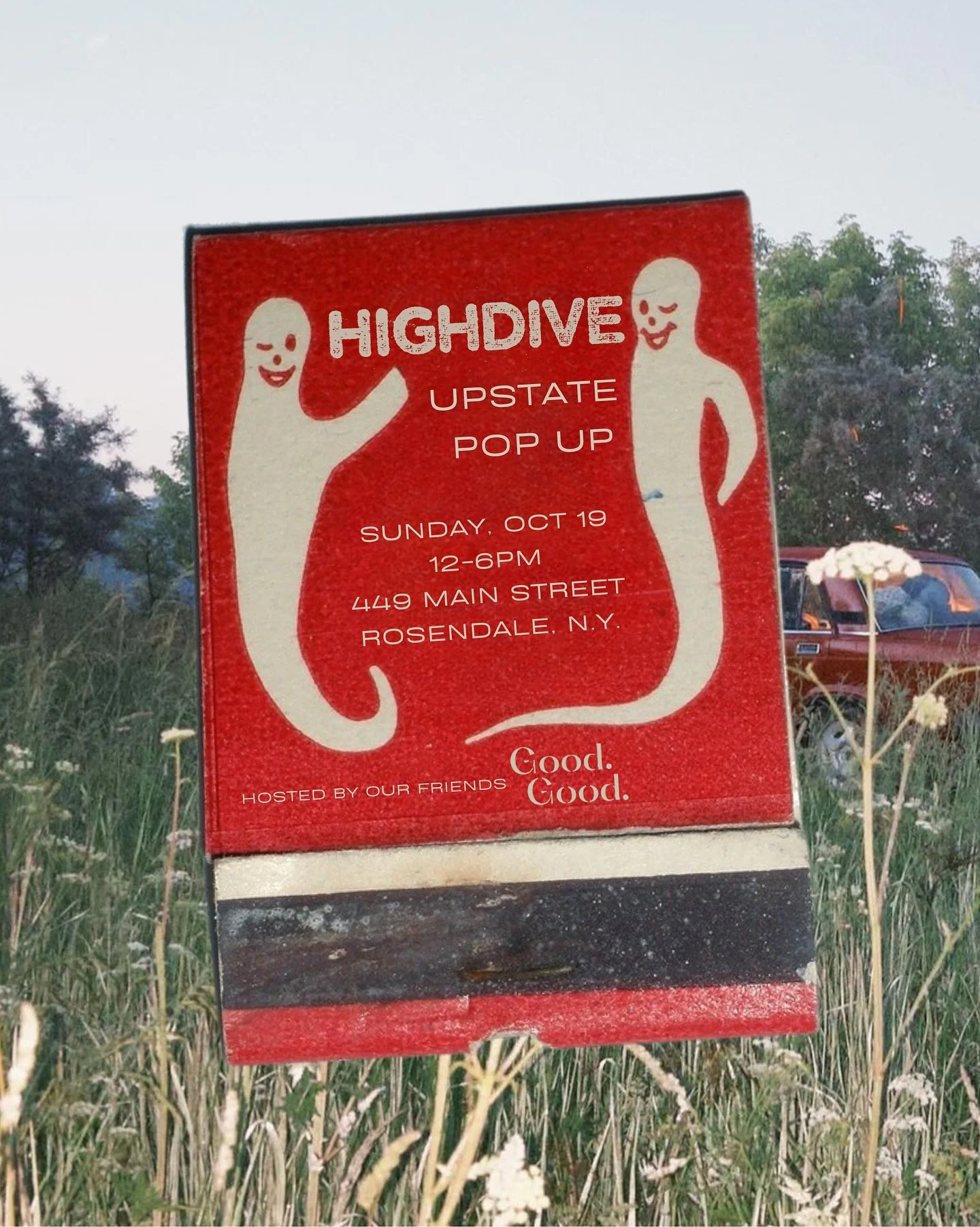 Roadtrippppp 🚗🚗 @highdivenyc is heading upstate to see our friends @good.good.shop in Rosendale, NY. Come shop new Fall hats and visit their ever-chic Neighbors @thesixbells for a mug of cider. Let the leaf peeping commence 🫡🍂 see ya on Sunday Oc