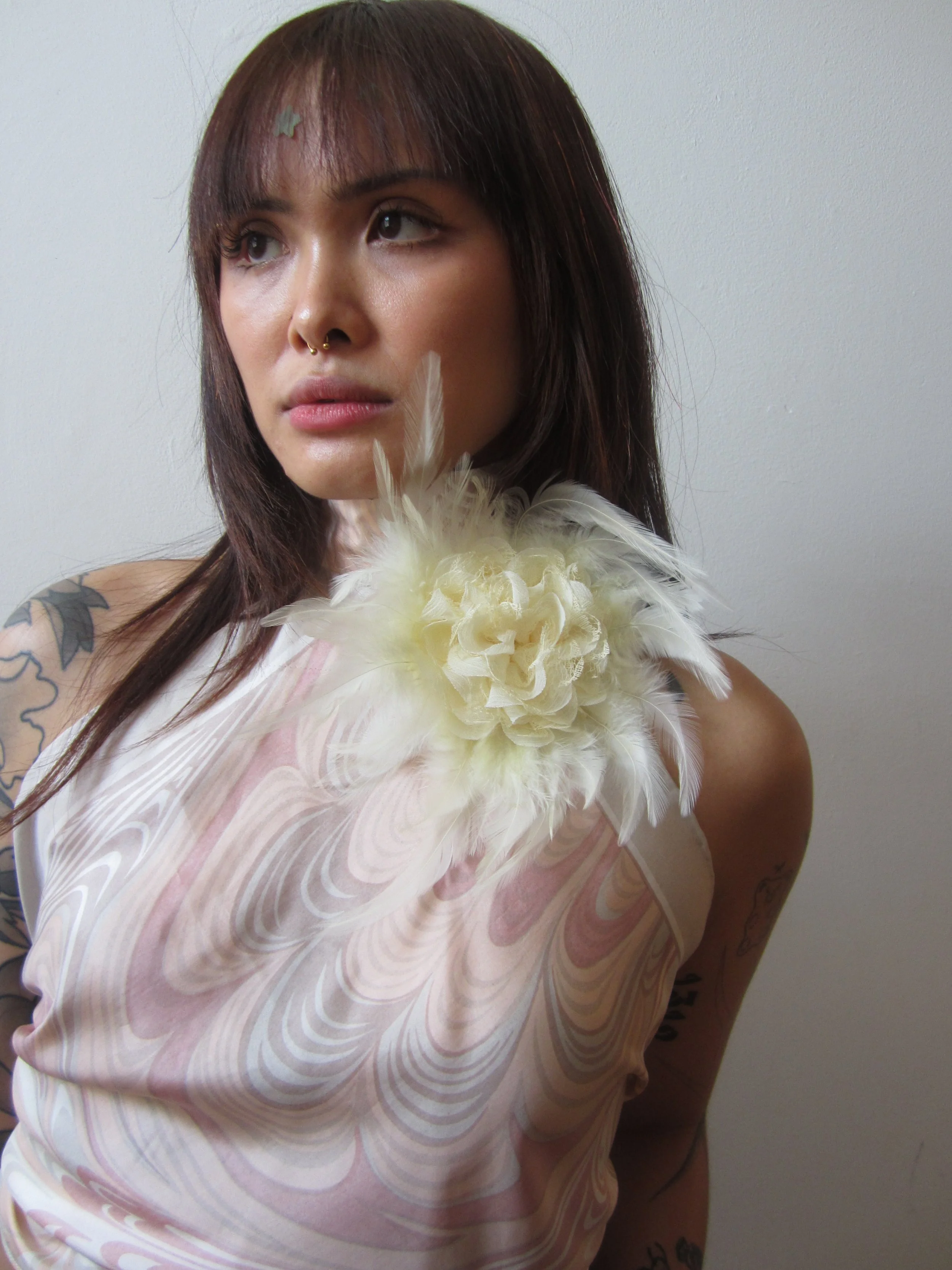 FEATHER PUFF BROOCH