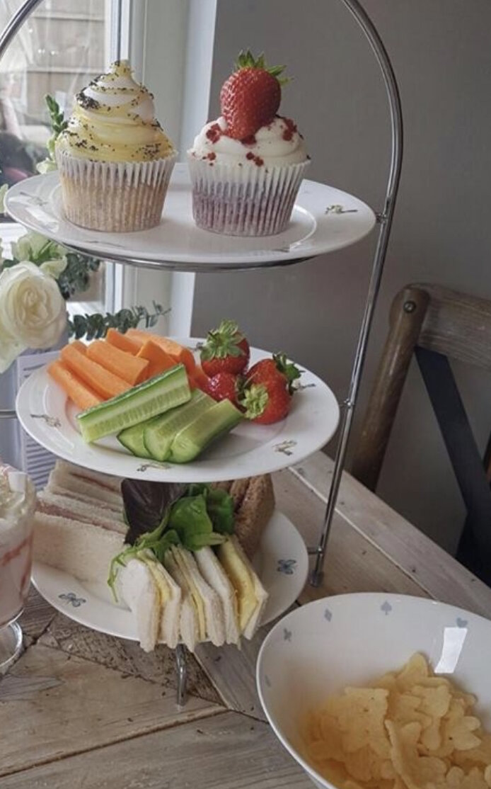 children's takeaway afternoon tea on three tier stand