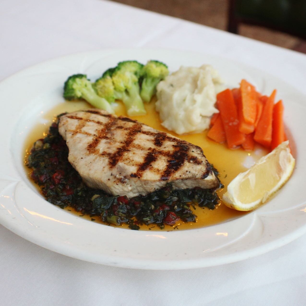 Weekend Specials: Grilled Swordfish with Lemon and Herbs (Pictured)
- Grilled Ribeye Steak | Corvina with diced tomatoes, capers &amp; mushrooms | Roasted Tuna #novaeuropa #montgomerycounty