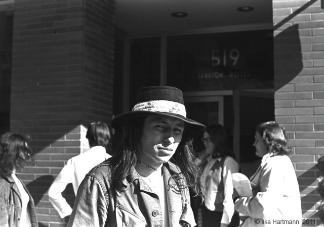 John Trudell Outside of the Senator Hotel